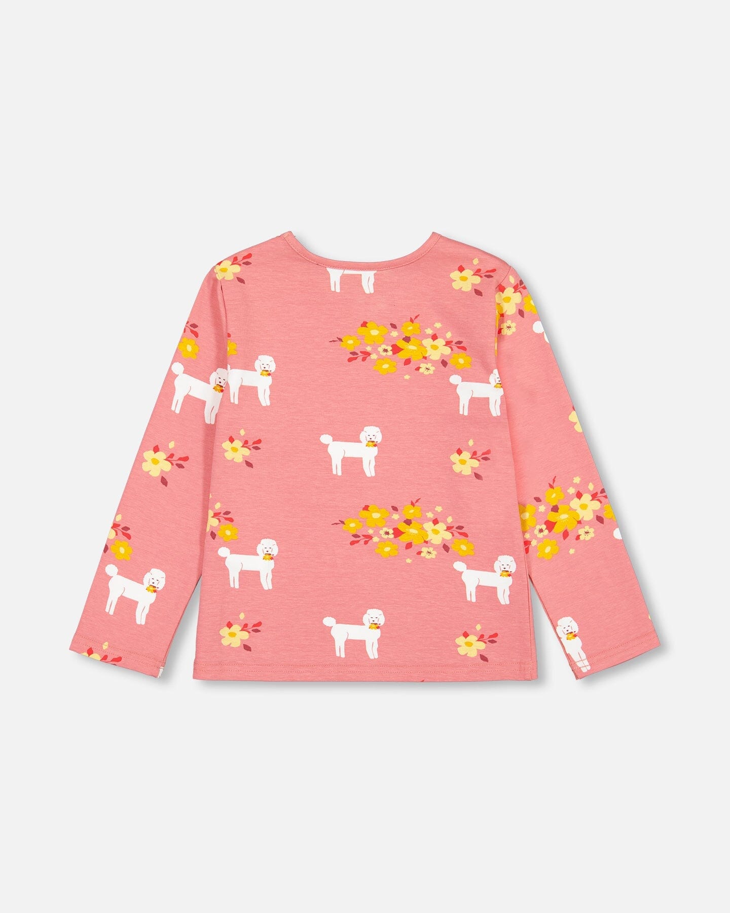 Long Sleeve T-shirt Pink Poodle Print