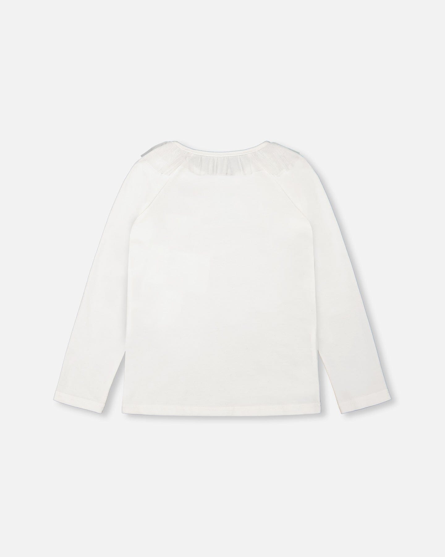 Long Sleeve Top With Frills Off White