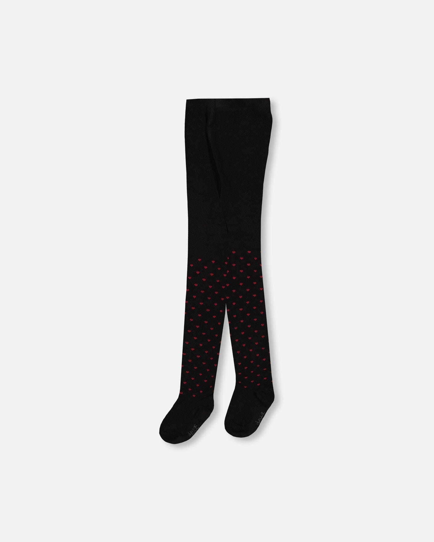 Red Heart Pattern Tights Black