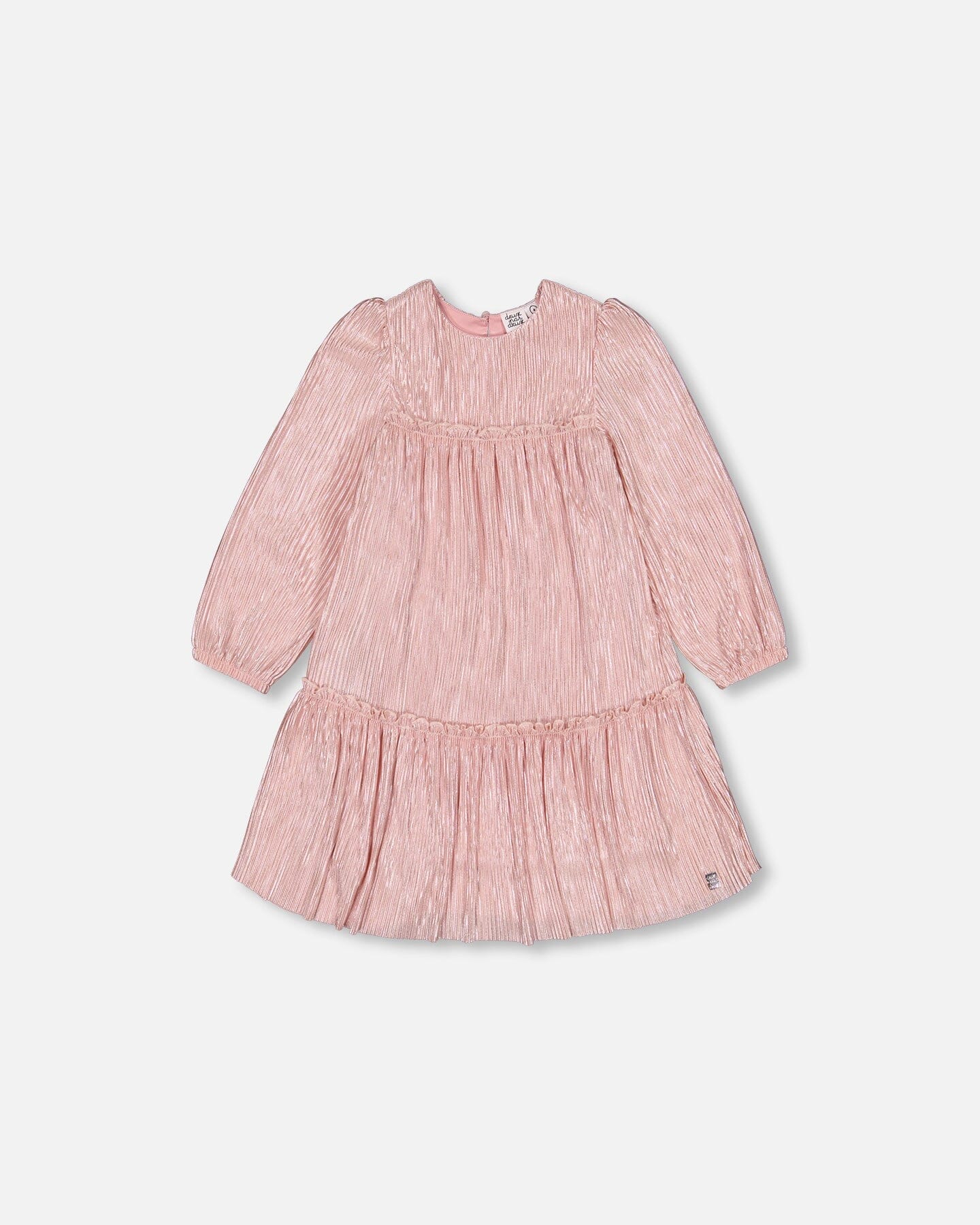 Pleated Lame Fabric Loose Dress Sparkling Rose