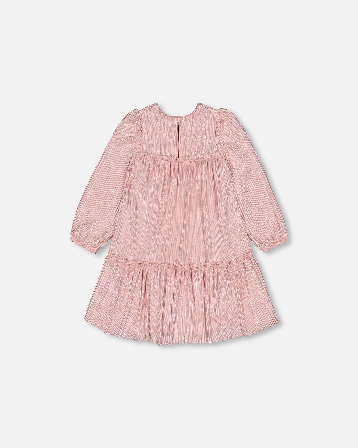 Pleated Lame Fabric Loose Dress Sparkling Rose