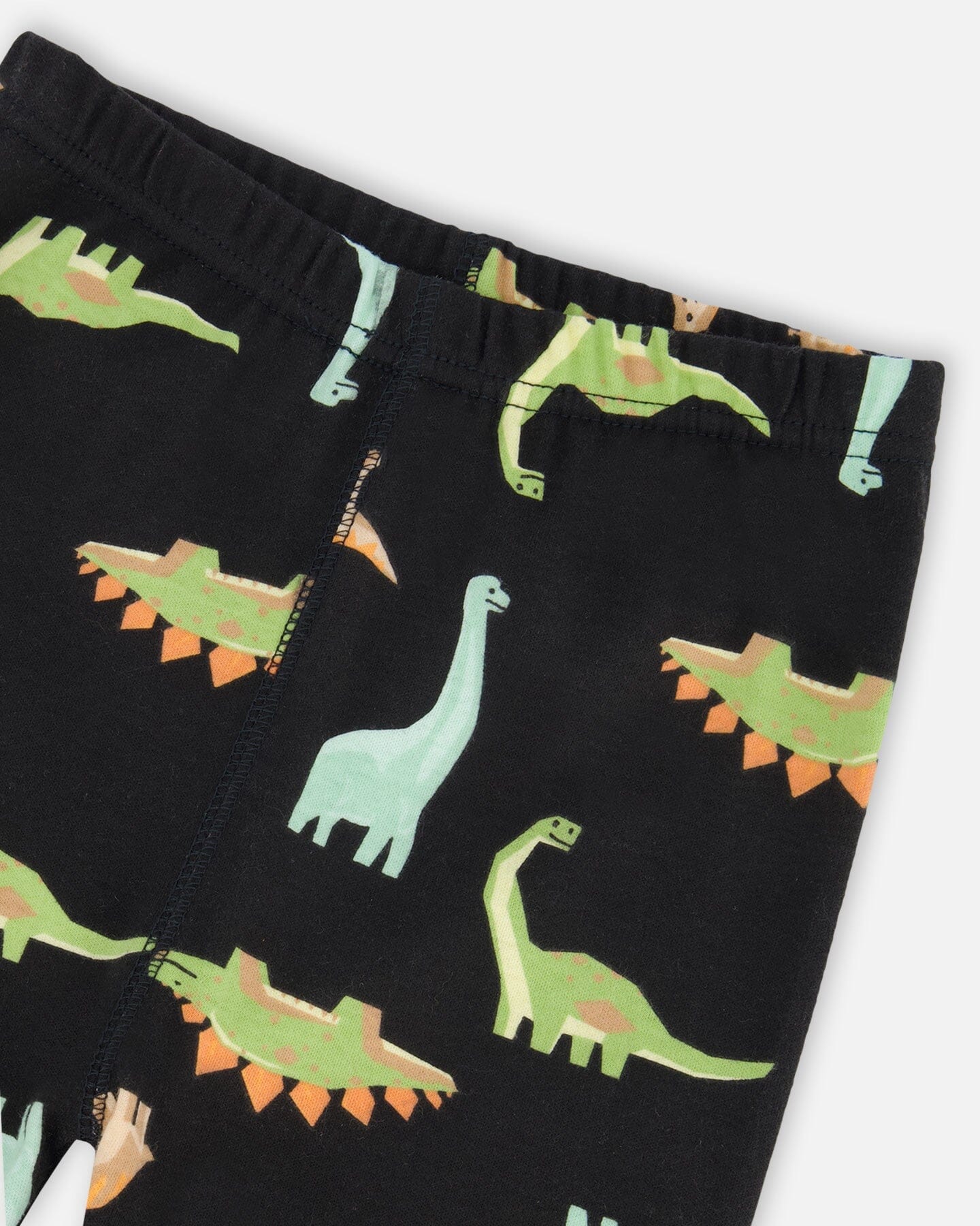 Organic Cotton Printed Dinosaurs Two Piece Pajama Set Black