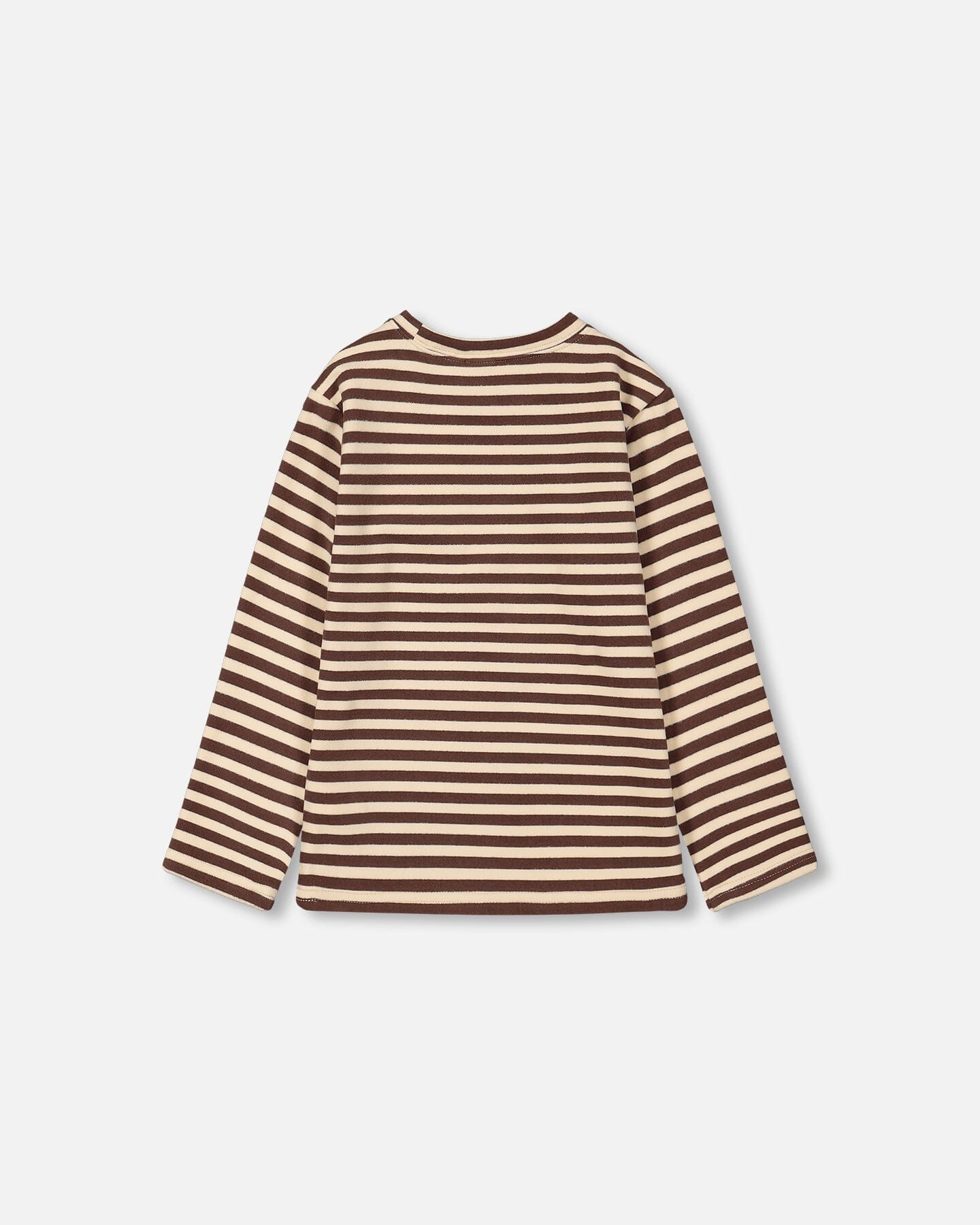 Super Soft Heavy Jersey Brushed T-shirt With Print Brown And Beige Stripe