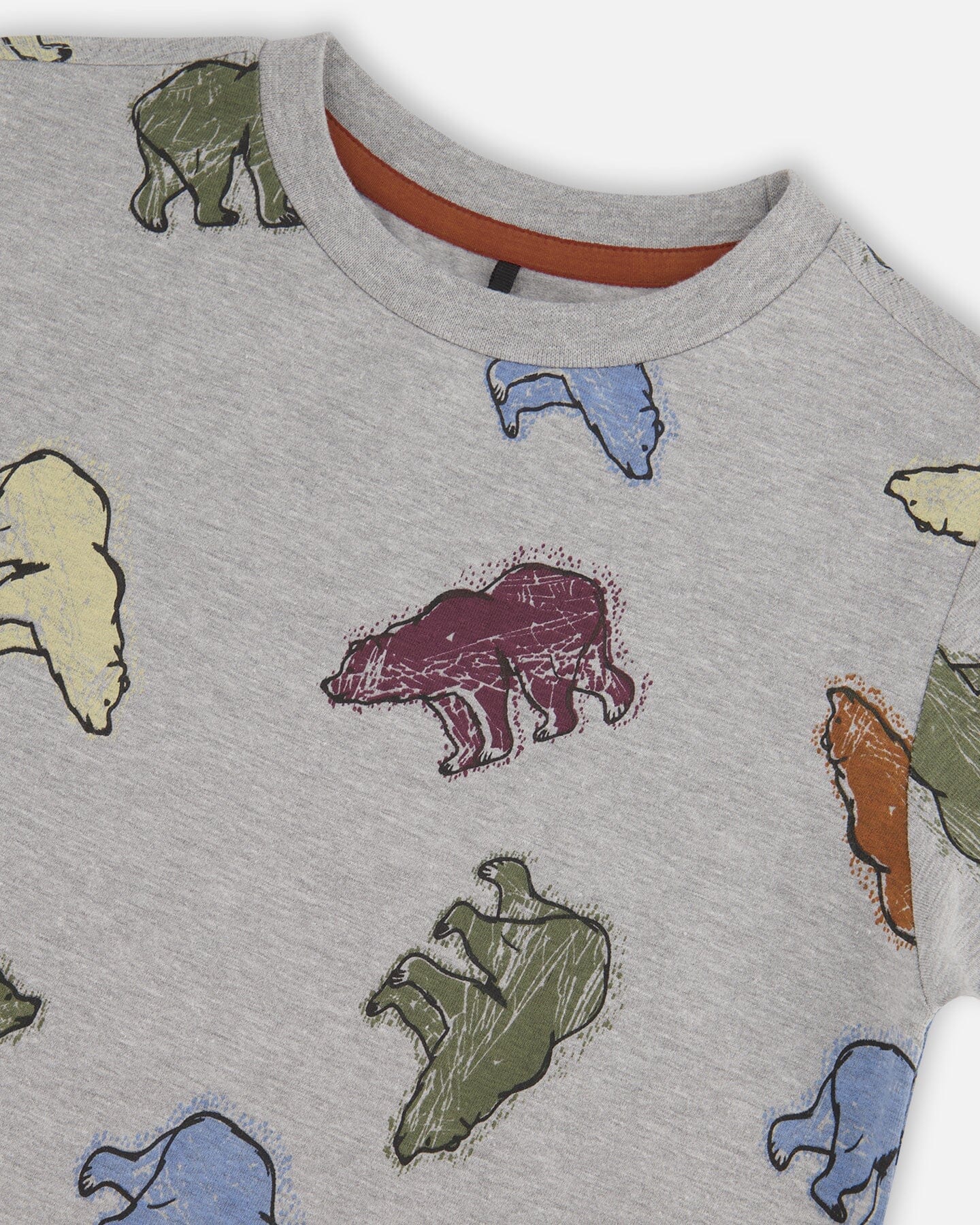 Printed Bear Jersey T-shirt Grey Mix