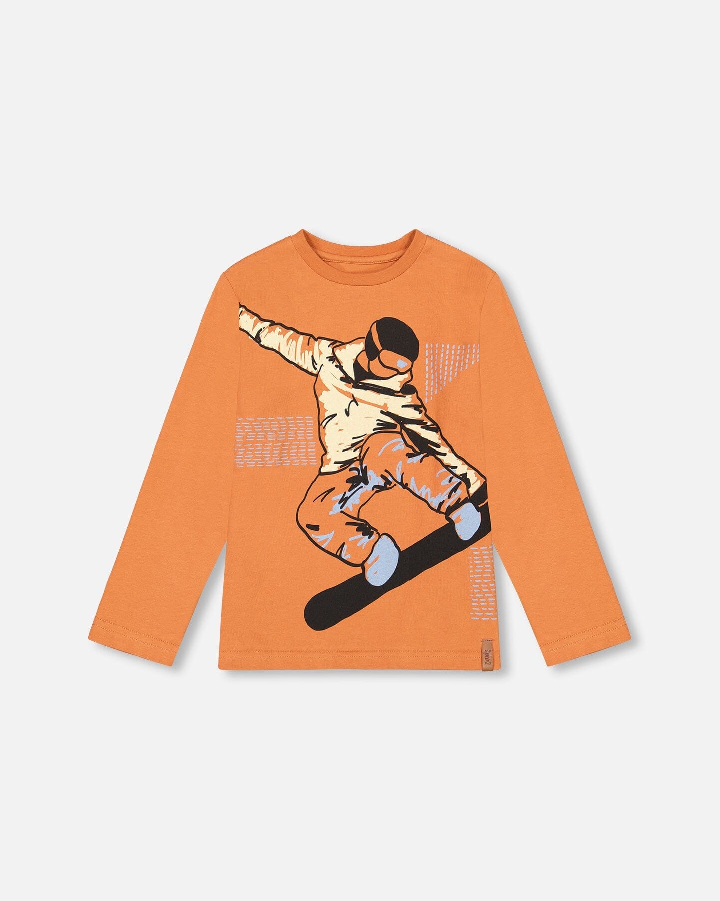 Jersey T-shirt With Print Burnt Orange