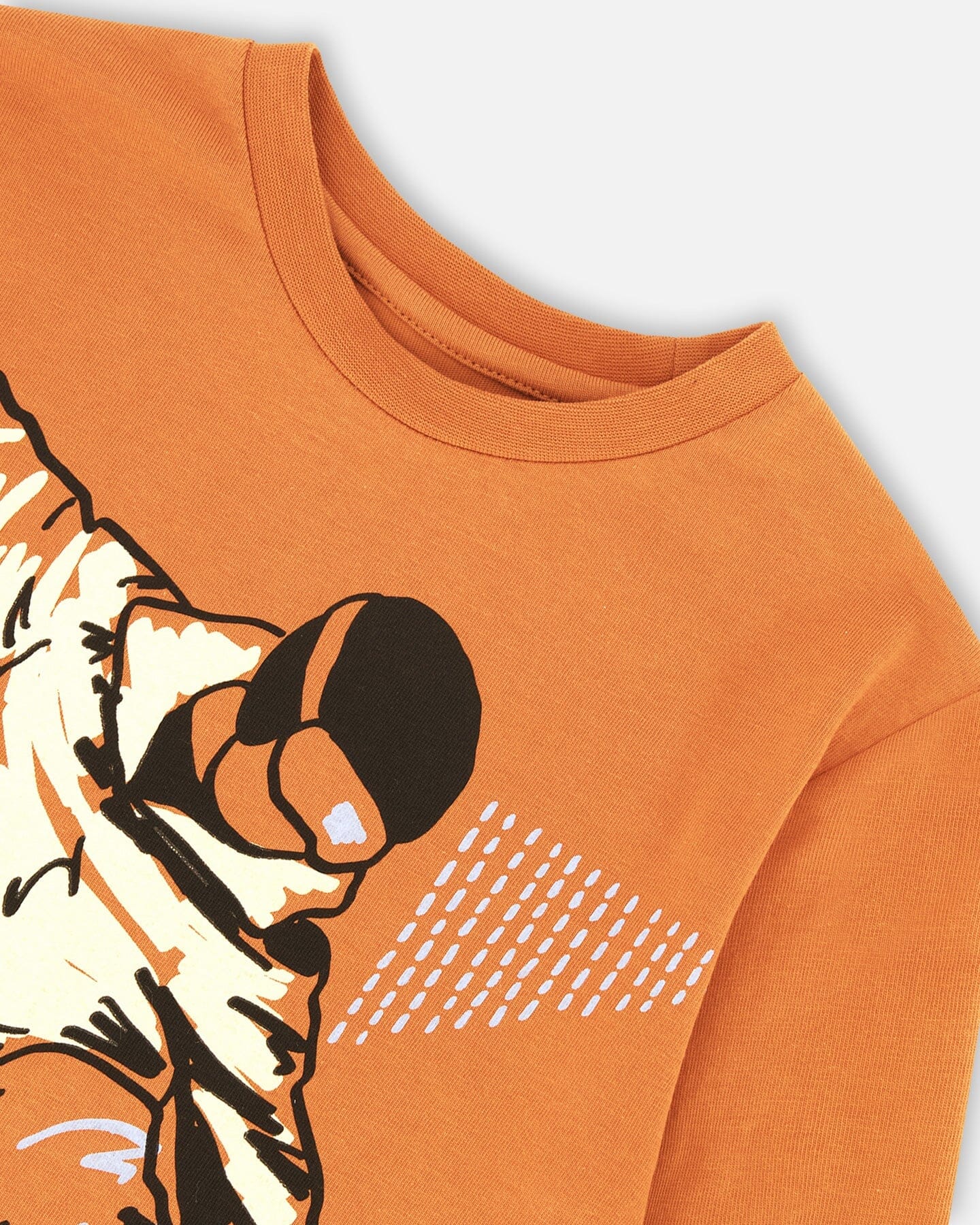 Jersey T-shirt With Print Burnt Orange