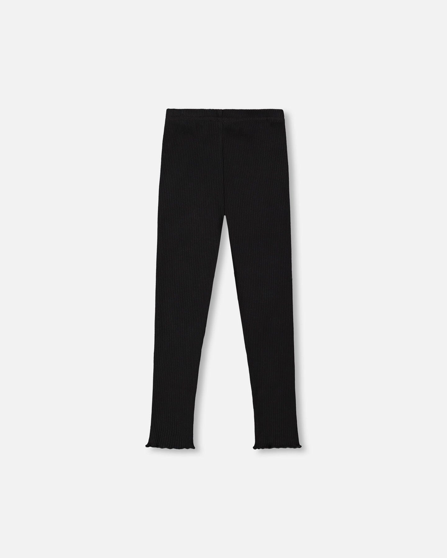 Rib Leggings Black