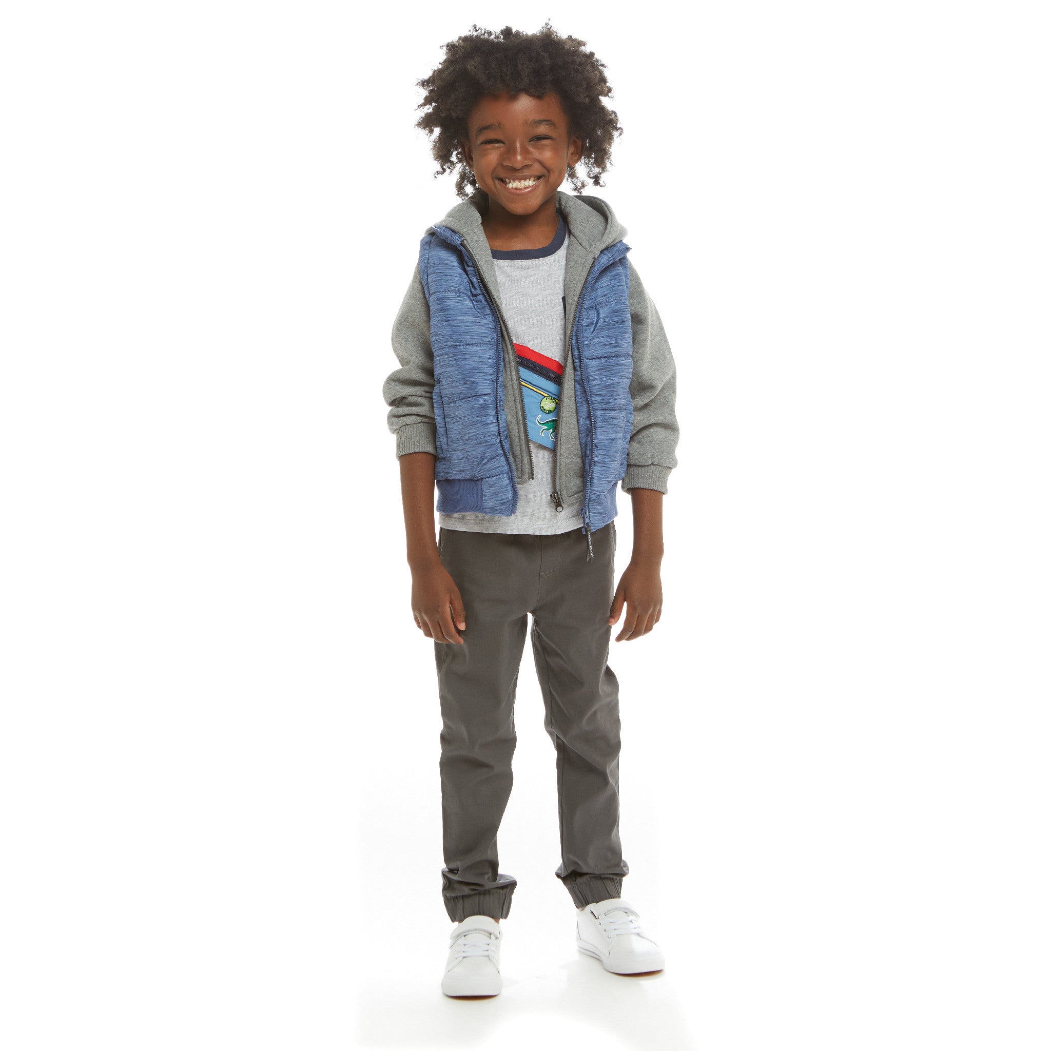 Hoodie Vest Combo Jacket (size 7-16 Years) | Blue