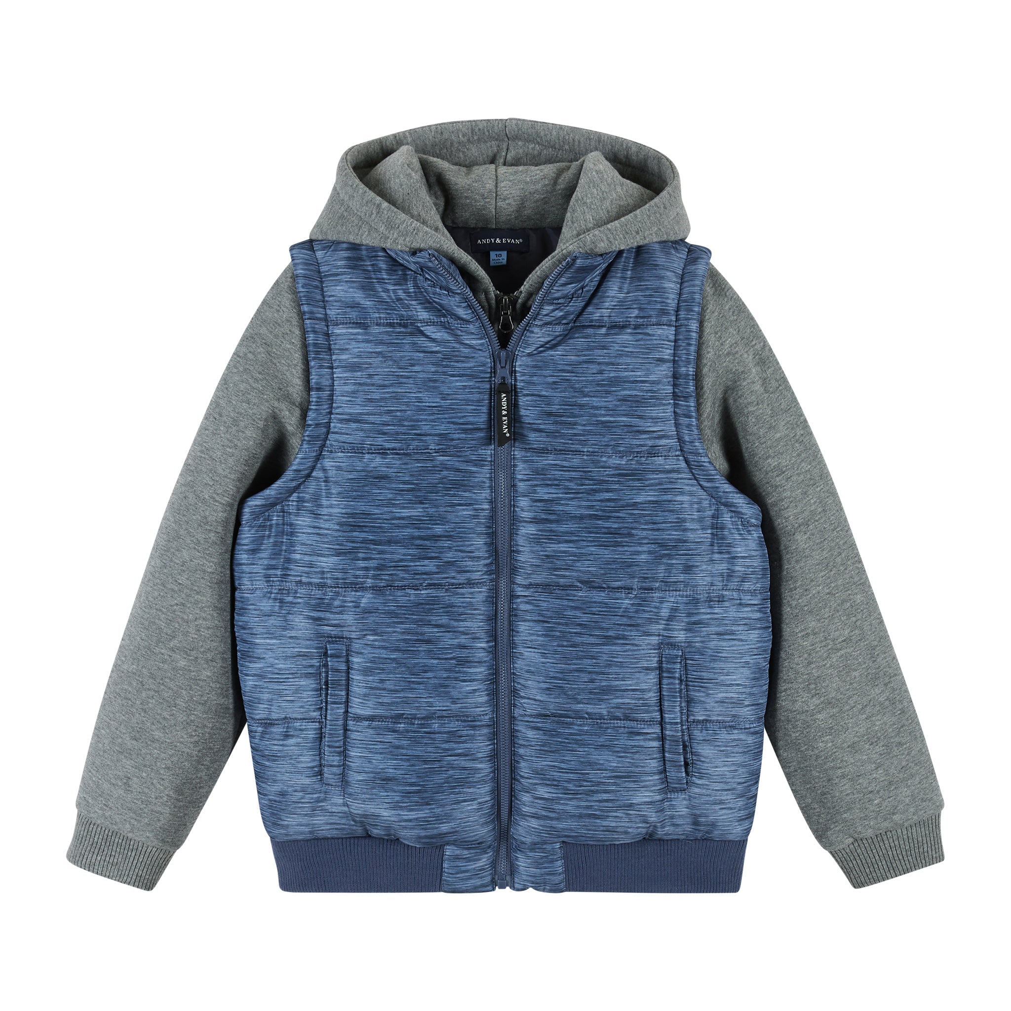 Hoodie Vest Combo Jacket (size 7-16 Years) | Blue