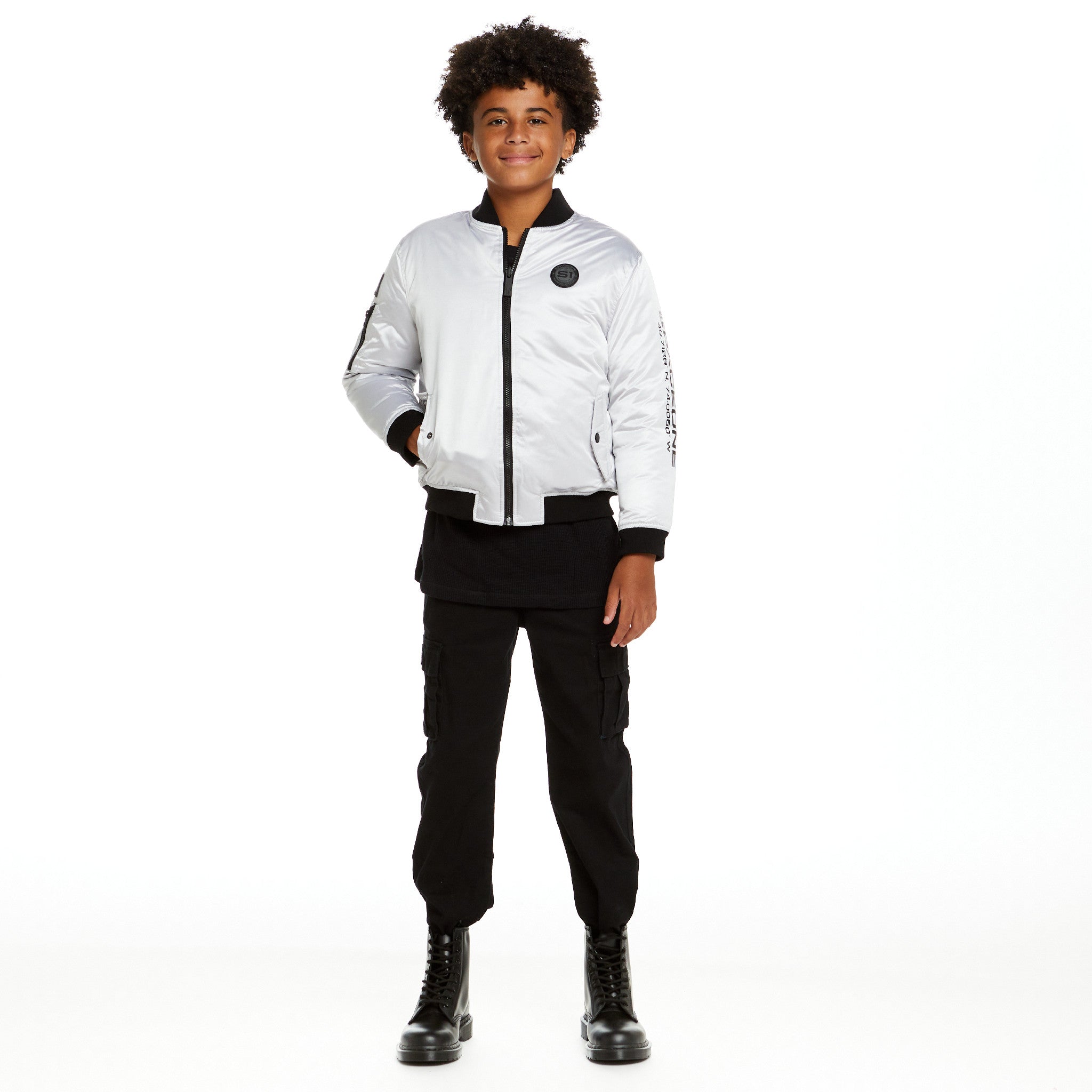 Spaceone X Andy & Evan®| Reversible Bomber Jacket | Galaxy White