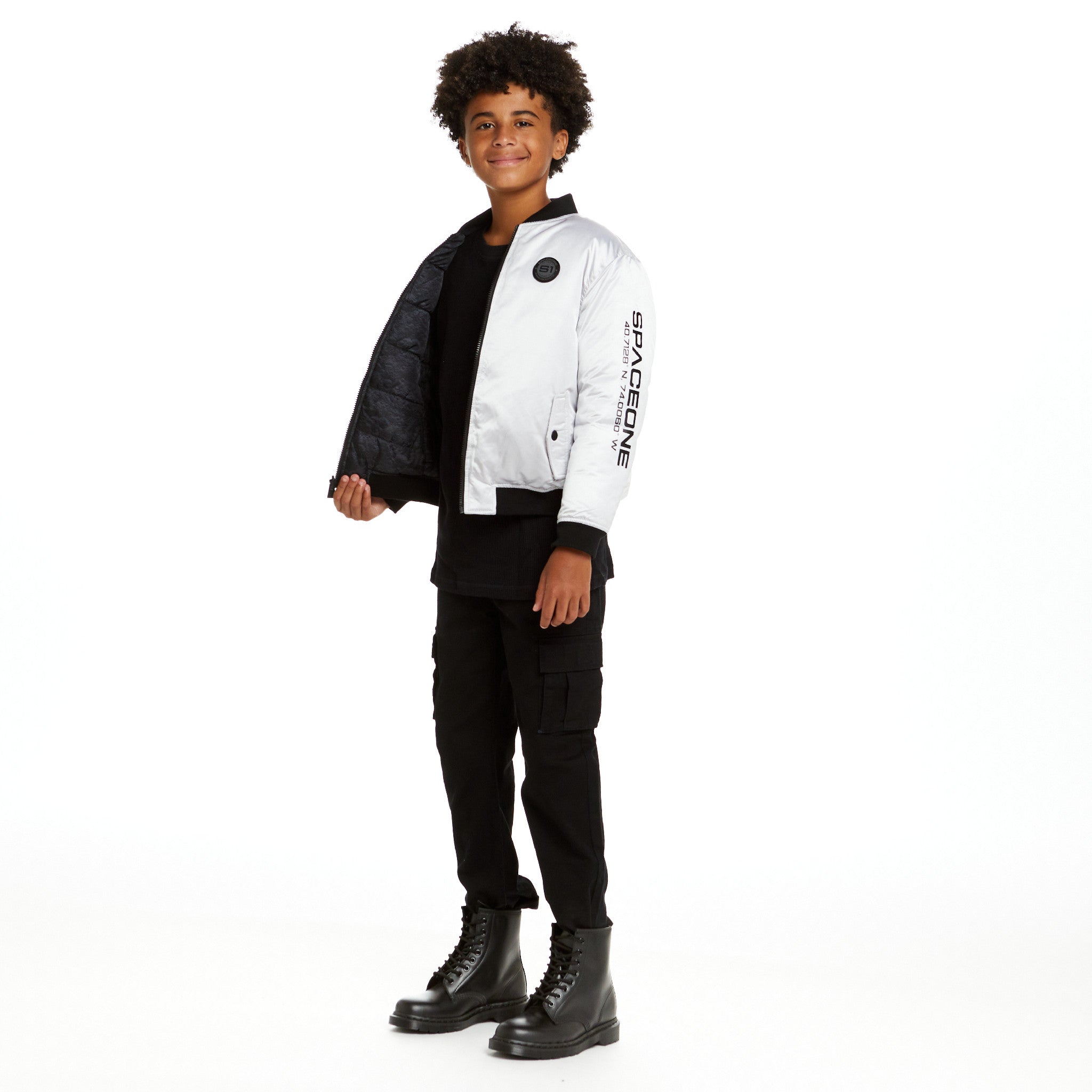 Spaceone X Andy & Evan®| Reversible Bomber Jacket | Galaxy White