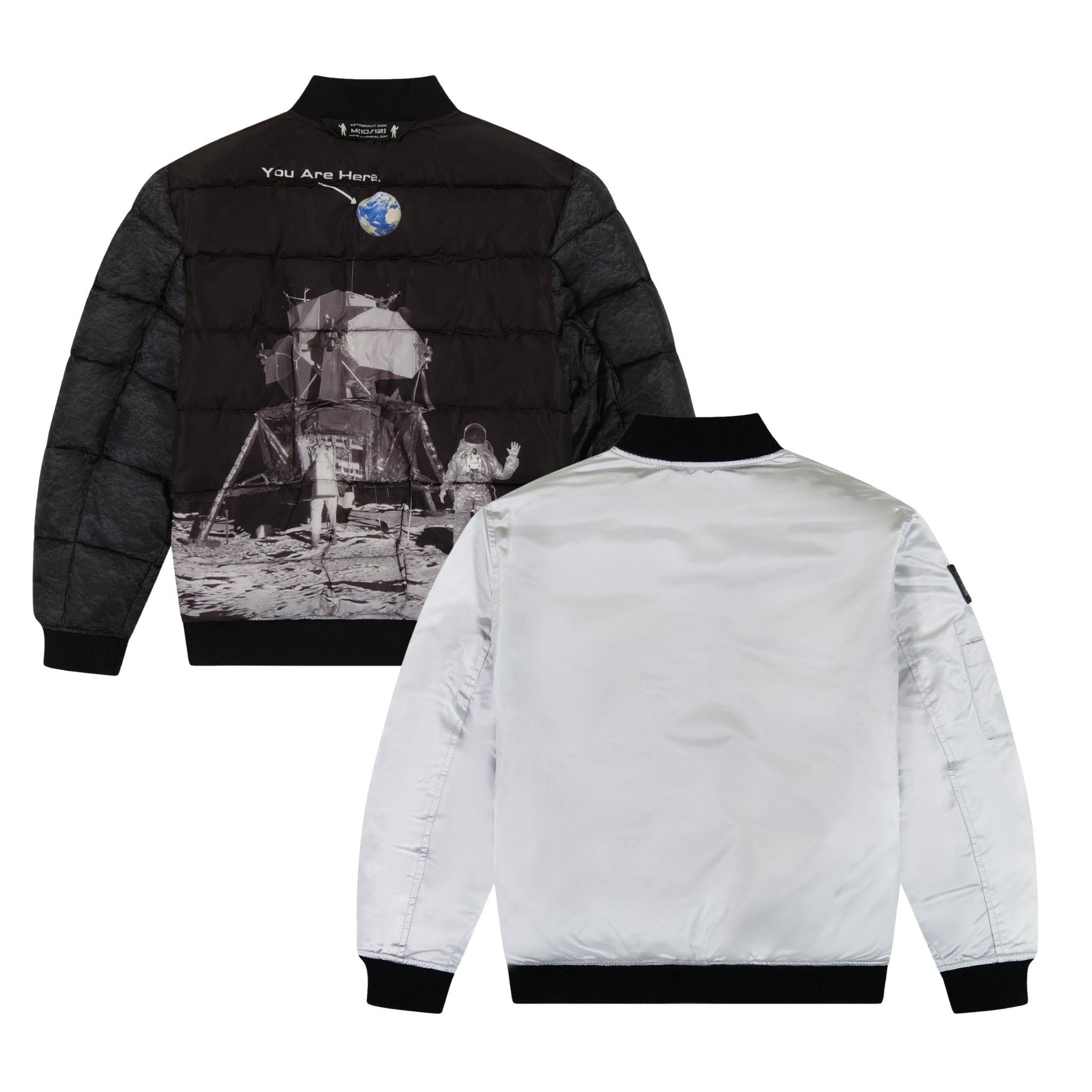 Spaceone X Andy & Evan®| Reversible Bomber Jacket | Galaxy White