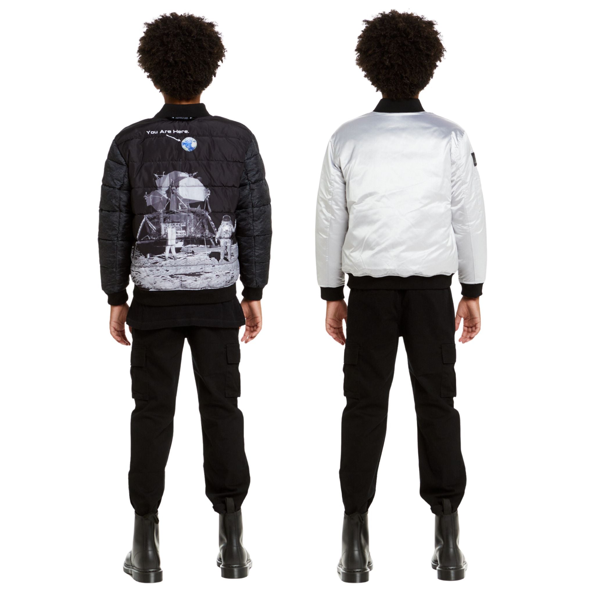 Spaceone X Andy & Evan®| Reversible Bomber Jacket | Galaxy White