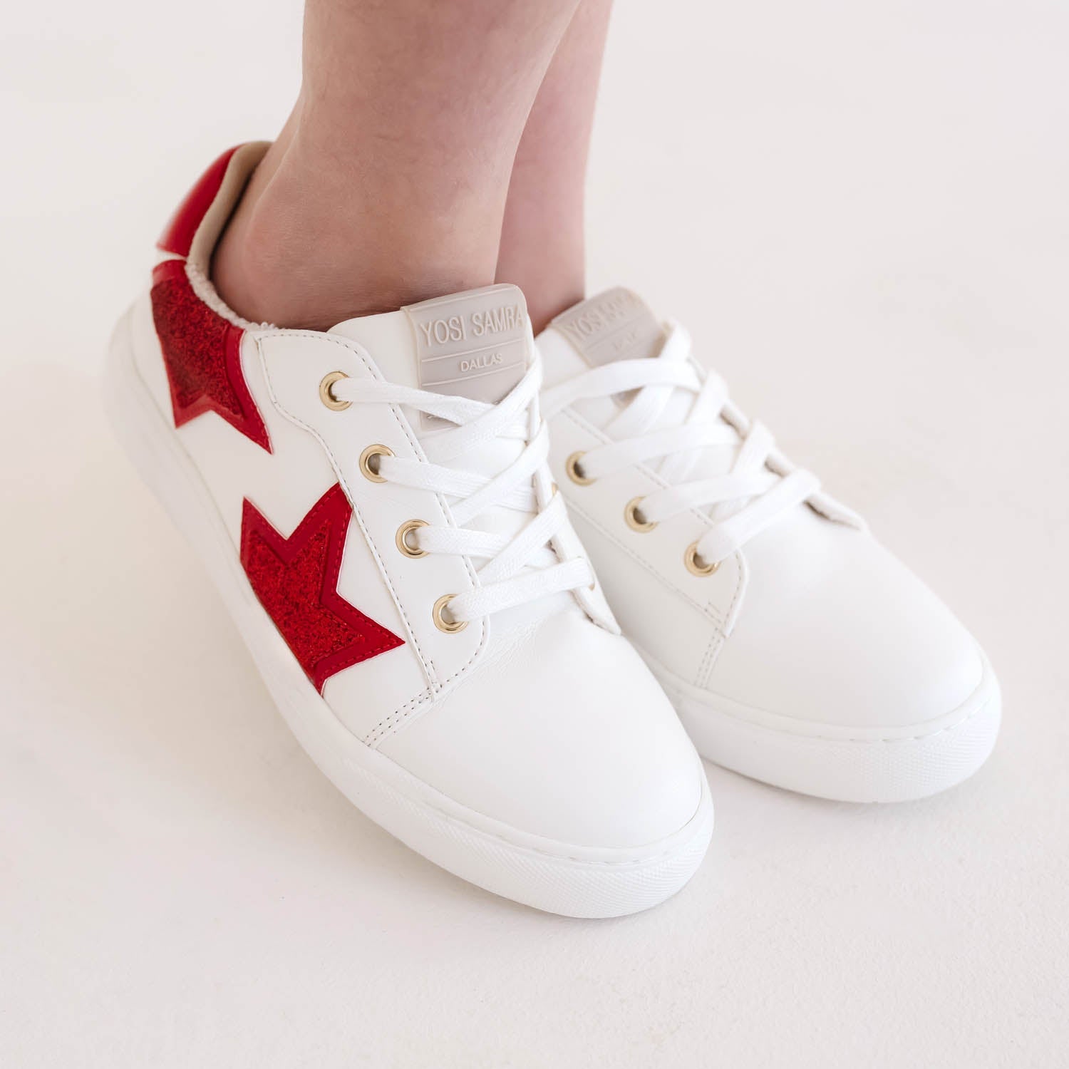 Miss Harper Sneaker In Red Glitter - Kids