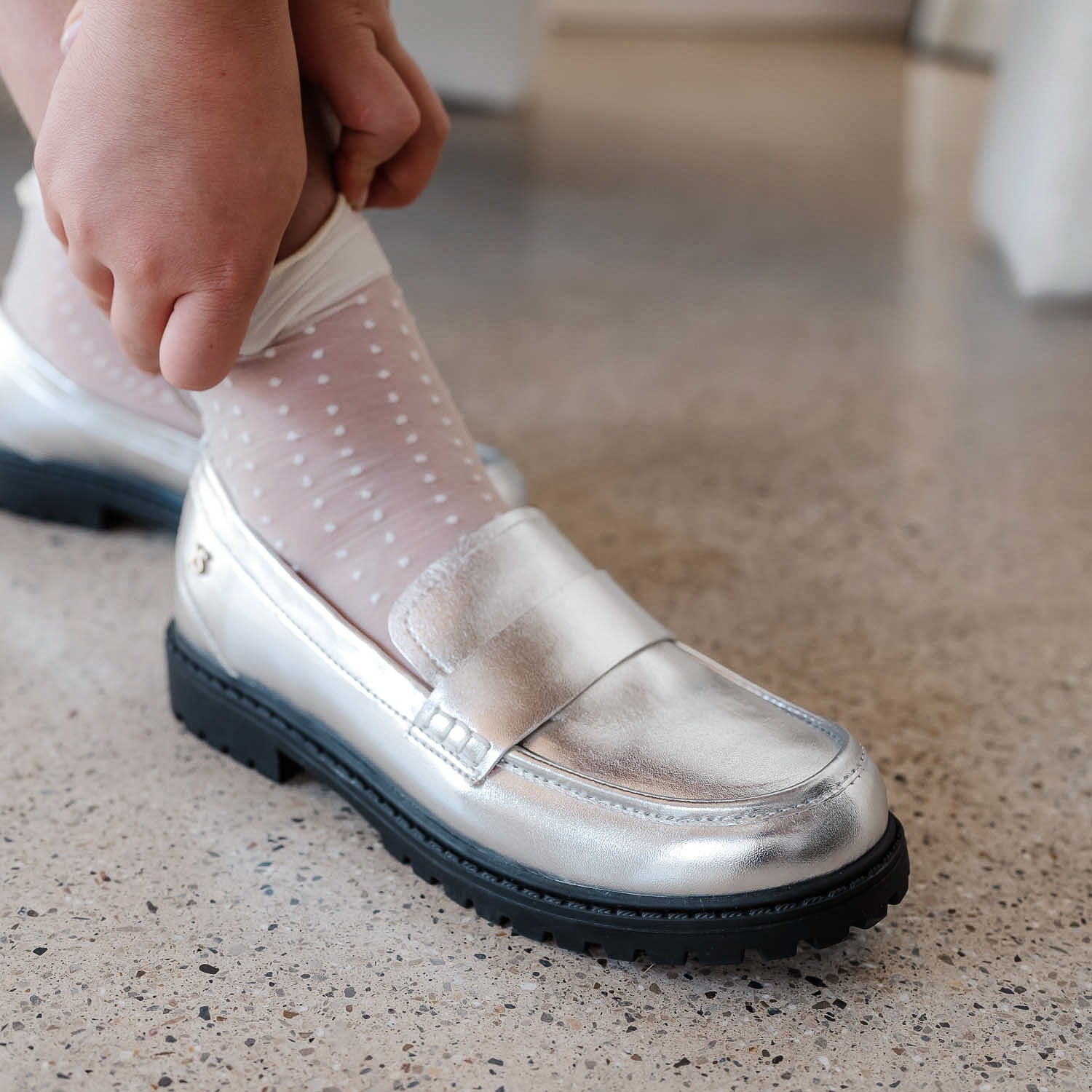 Miss Lydia Loafer In Silver - Kids