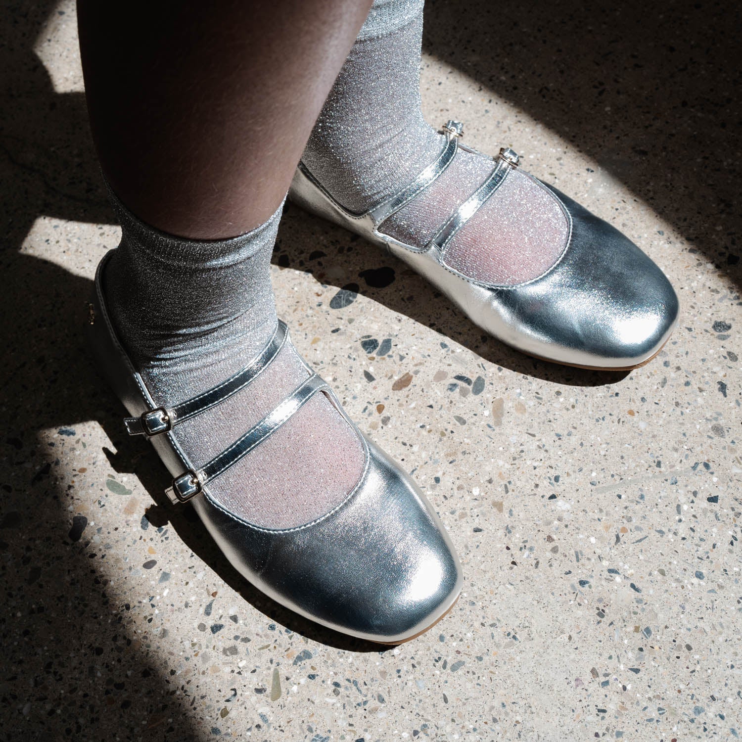 Miss Mary Flat In Silver - Kids