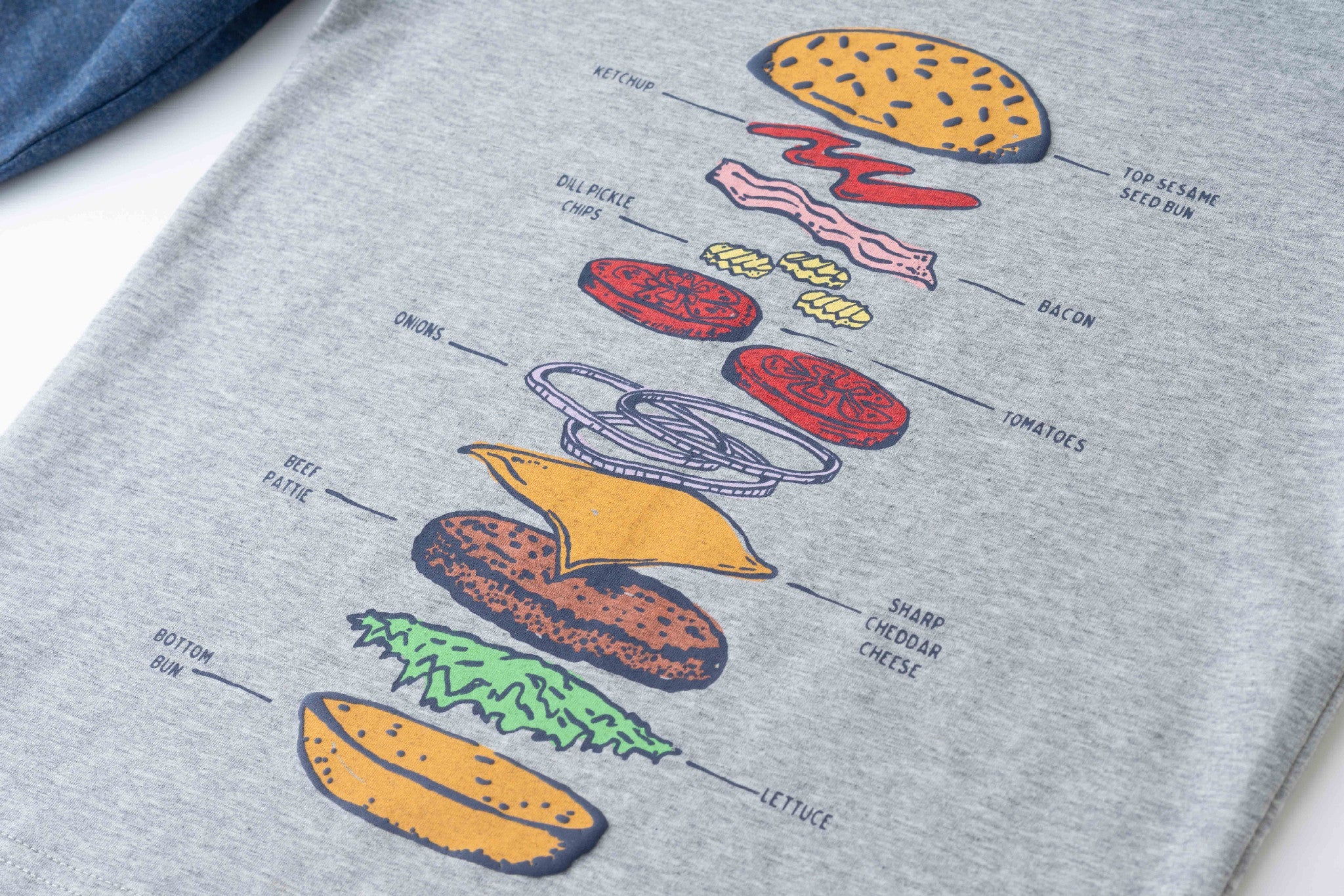 Kids Heather Grey/navy Jersey Hooded Tee | Tasty Burger