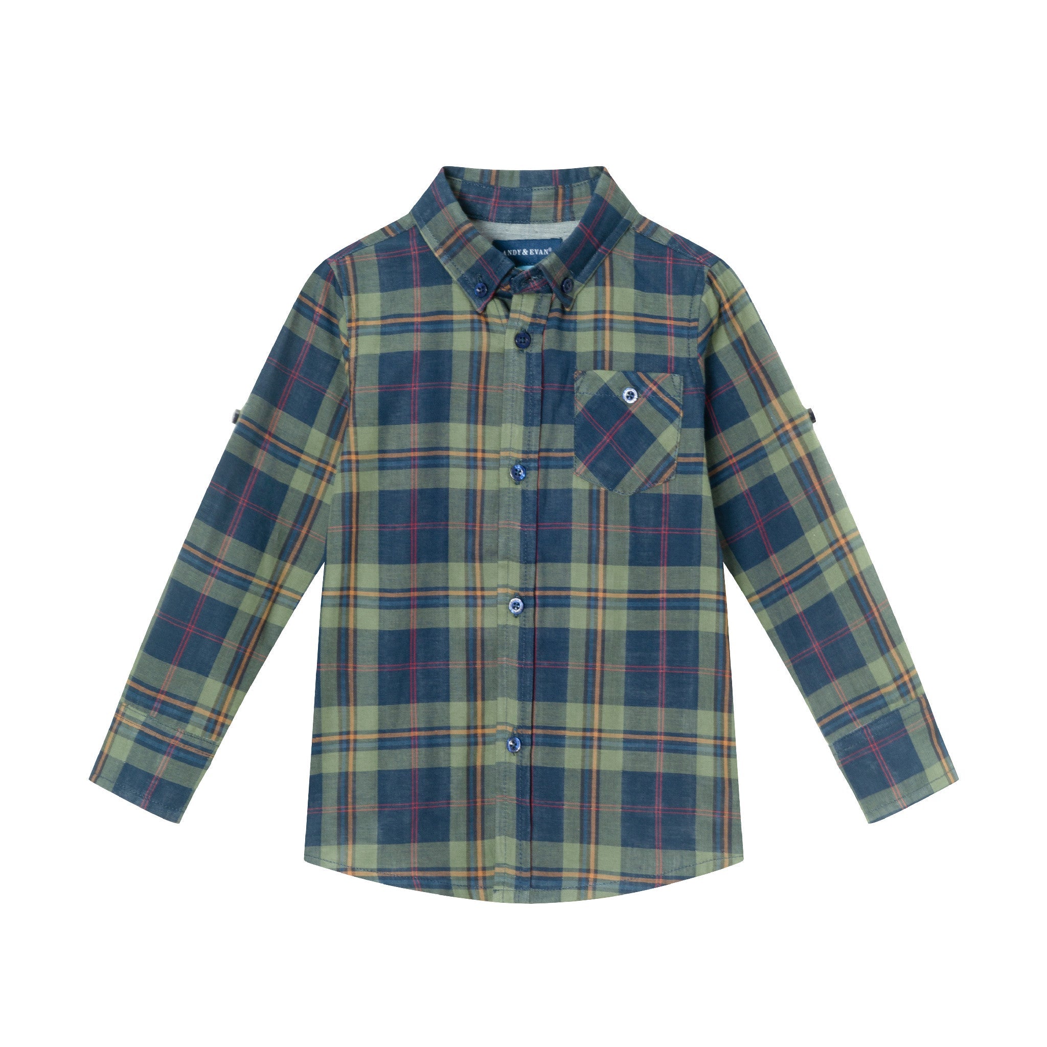 Kids Boys Buttondown Twofer Shirt | Green