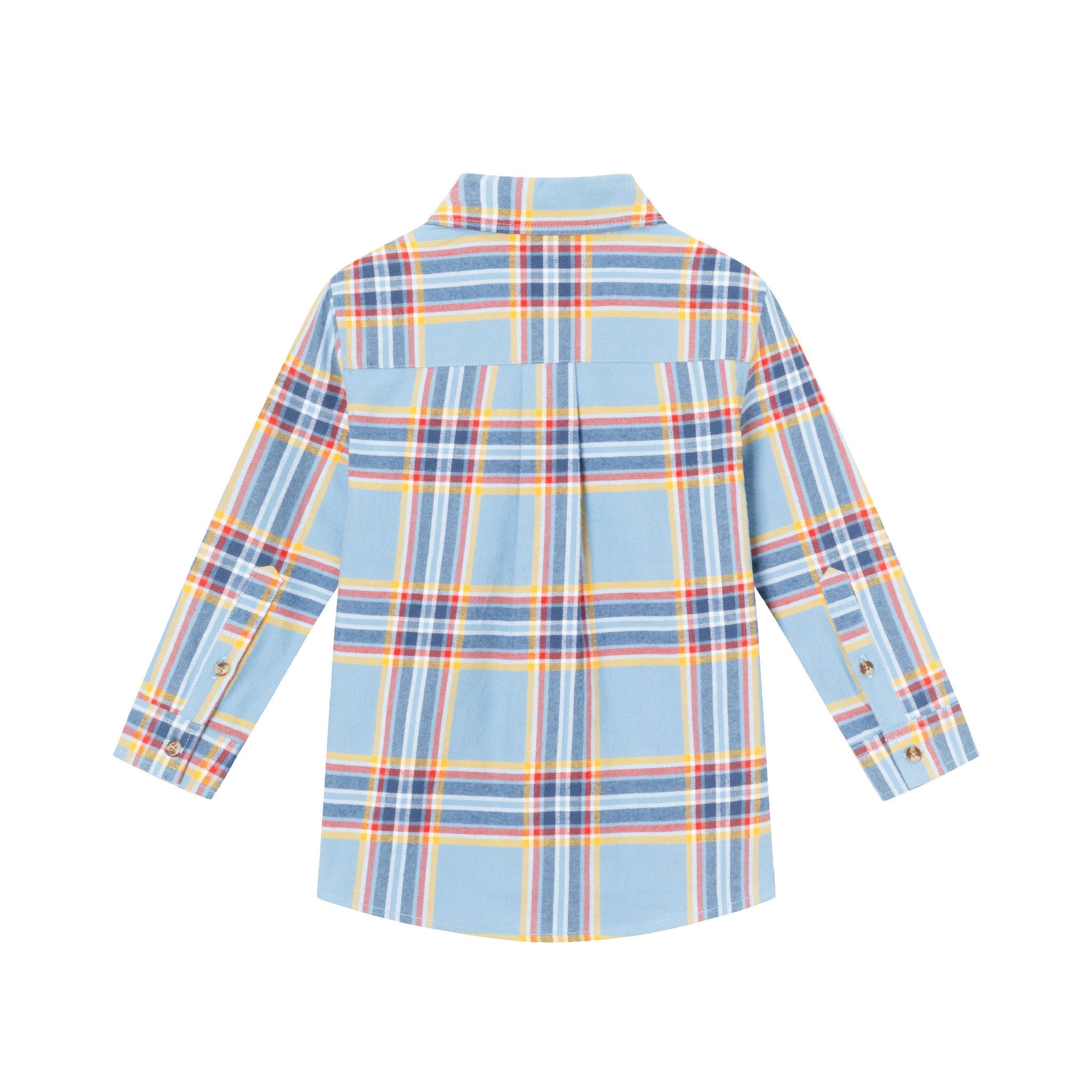 Kids Brushed Twill Buttondown | Blue Plaid