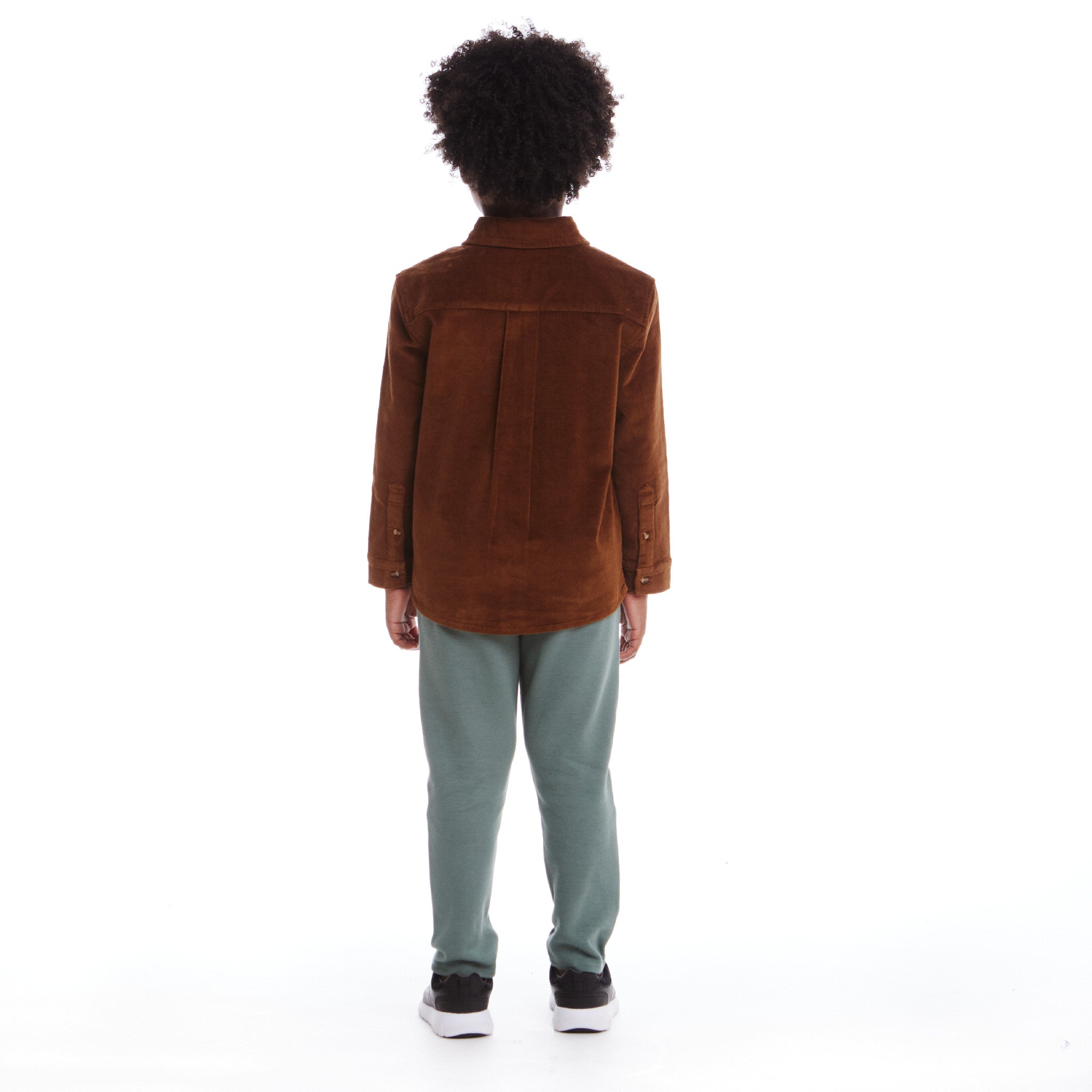 Kids Garment Washed Cord Buttondown | Brown