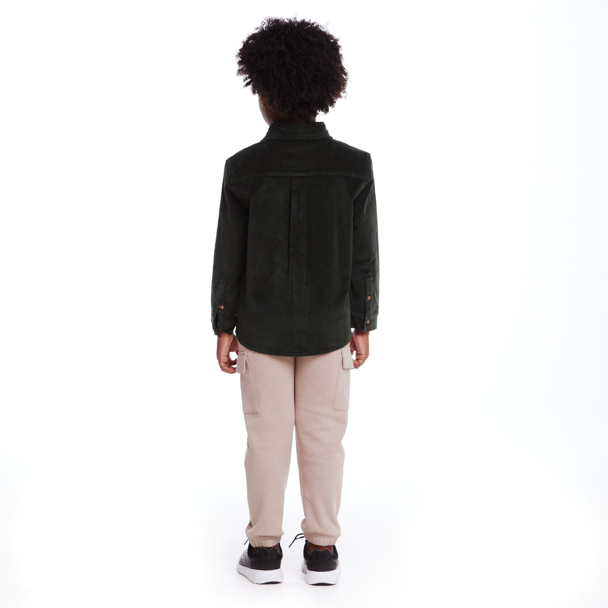 Kids Garment Washed Cord Buttondown | Green