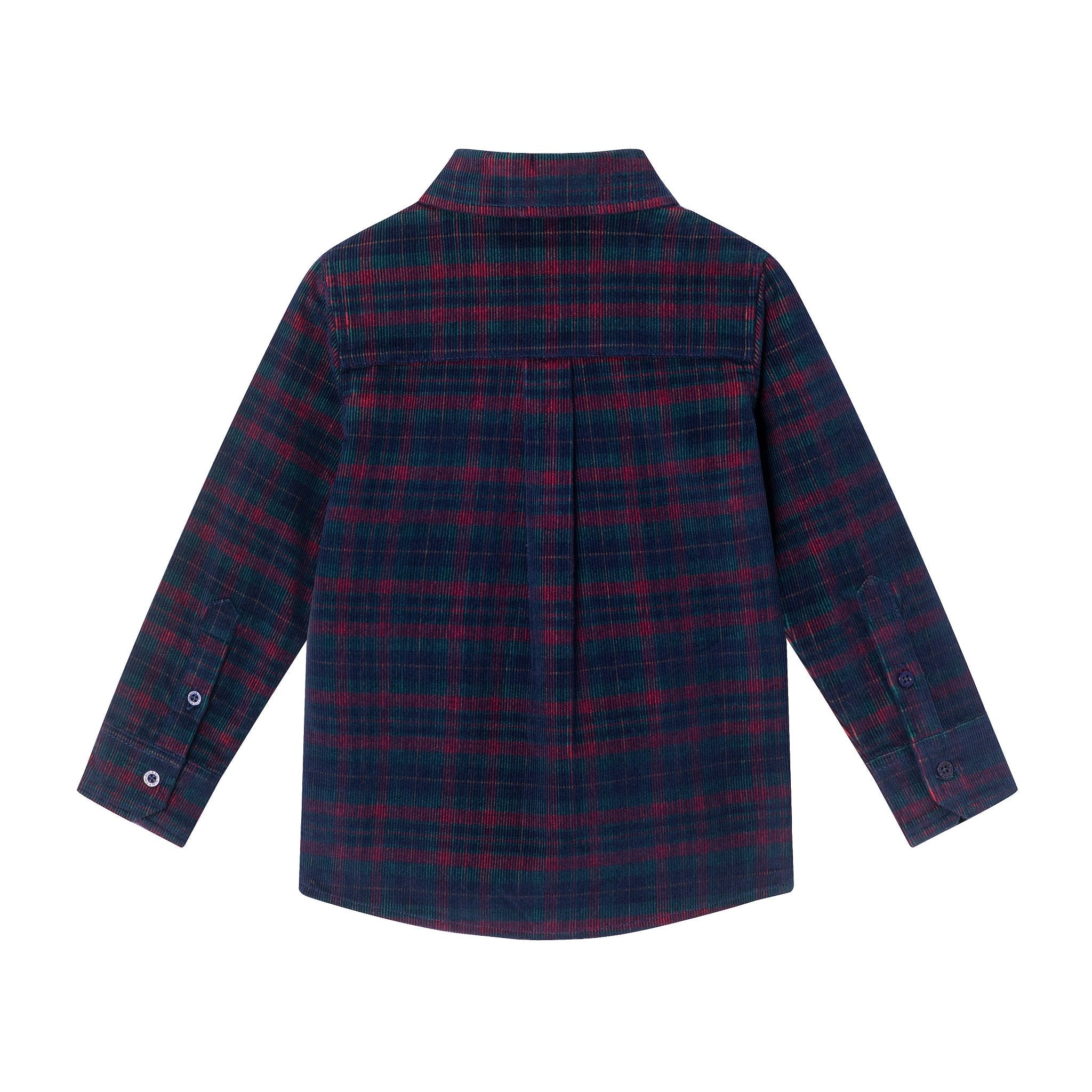 Kids Cord Buttondown | Red Plaid