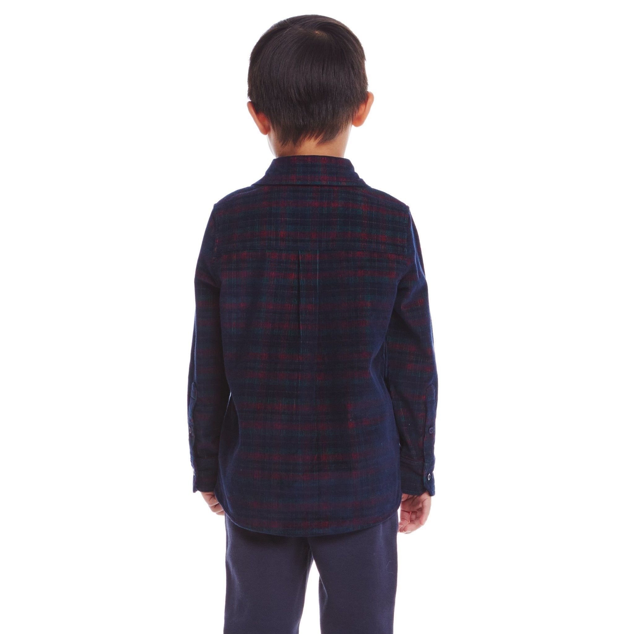 Kids Cord Buttondown | Red Plaid