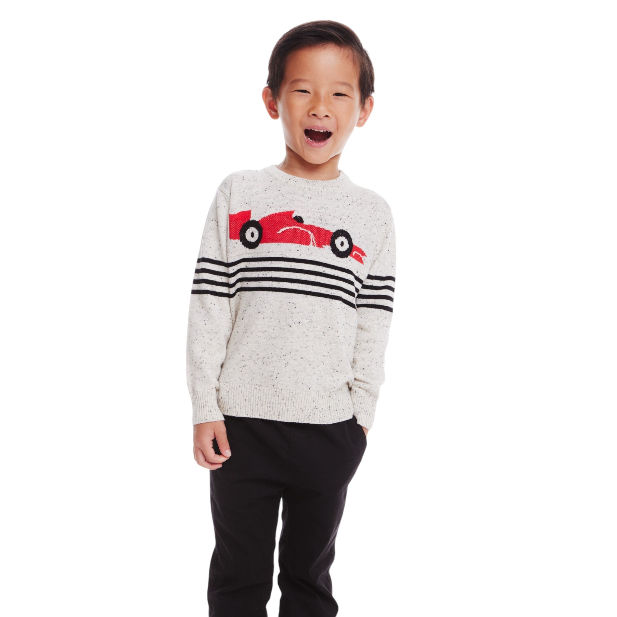 Kids Graphic Sweater | Oatmeal Racecar