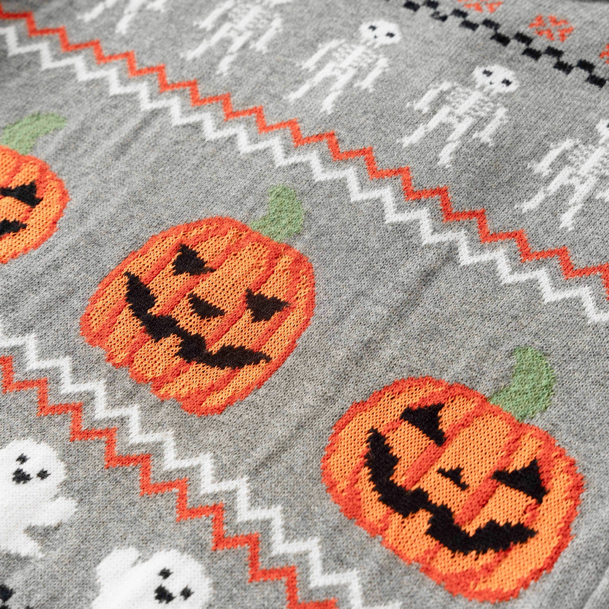 Kids Intarsia Halloween Sweater | Spooky Fair Isle