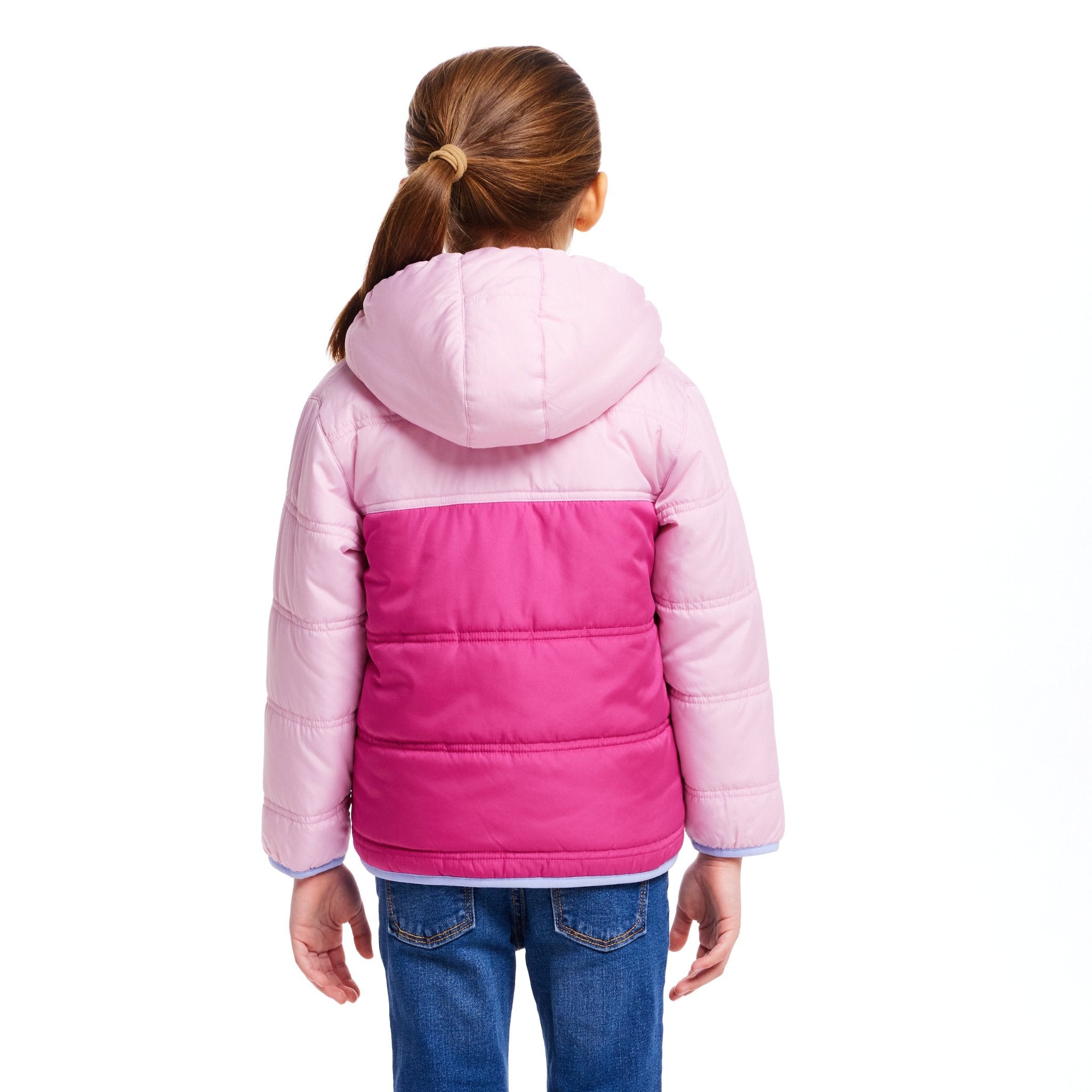 Kids Colorblock Sherpa Jacket | Pink