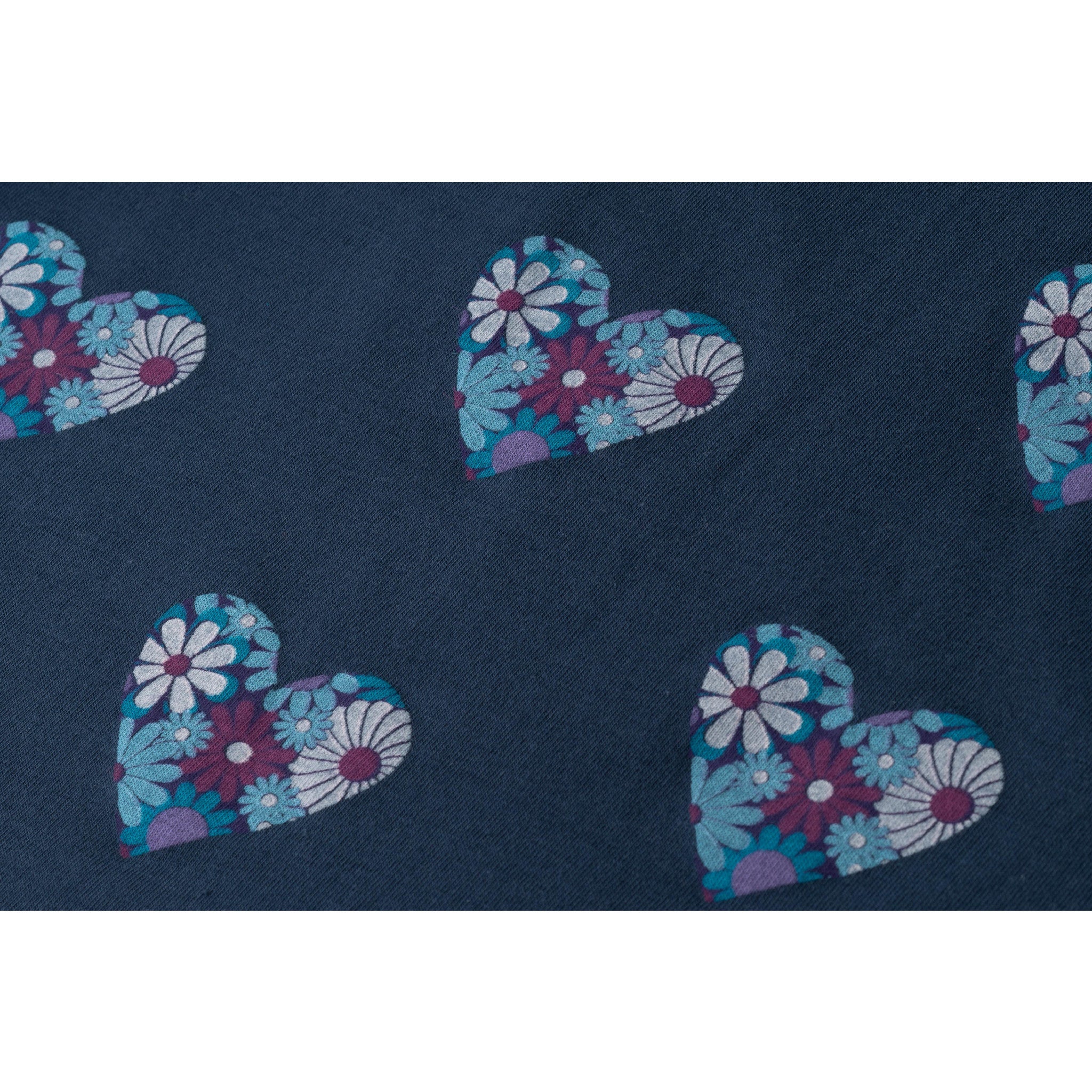 Kids (2-6x) Navy Heather Printed Jersey Dress | Floral Hearts