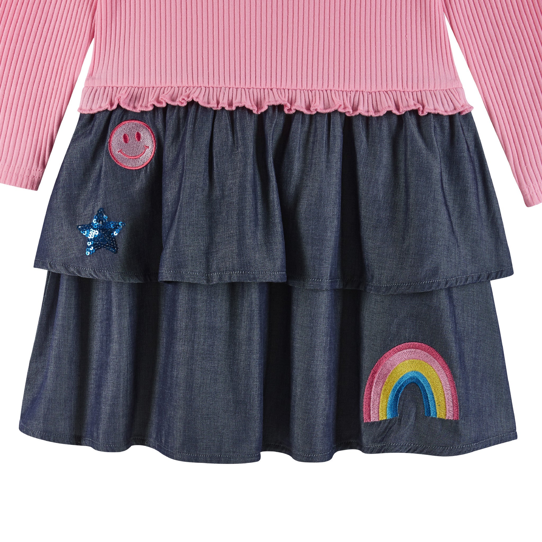 Kids Smiles & Sunshine Dress | Chambray Skirt