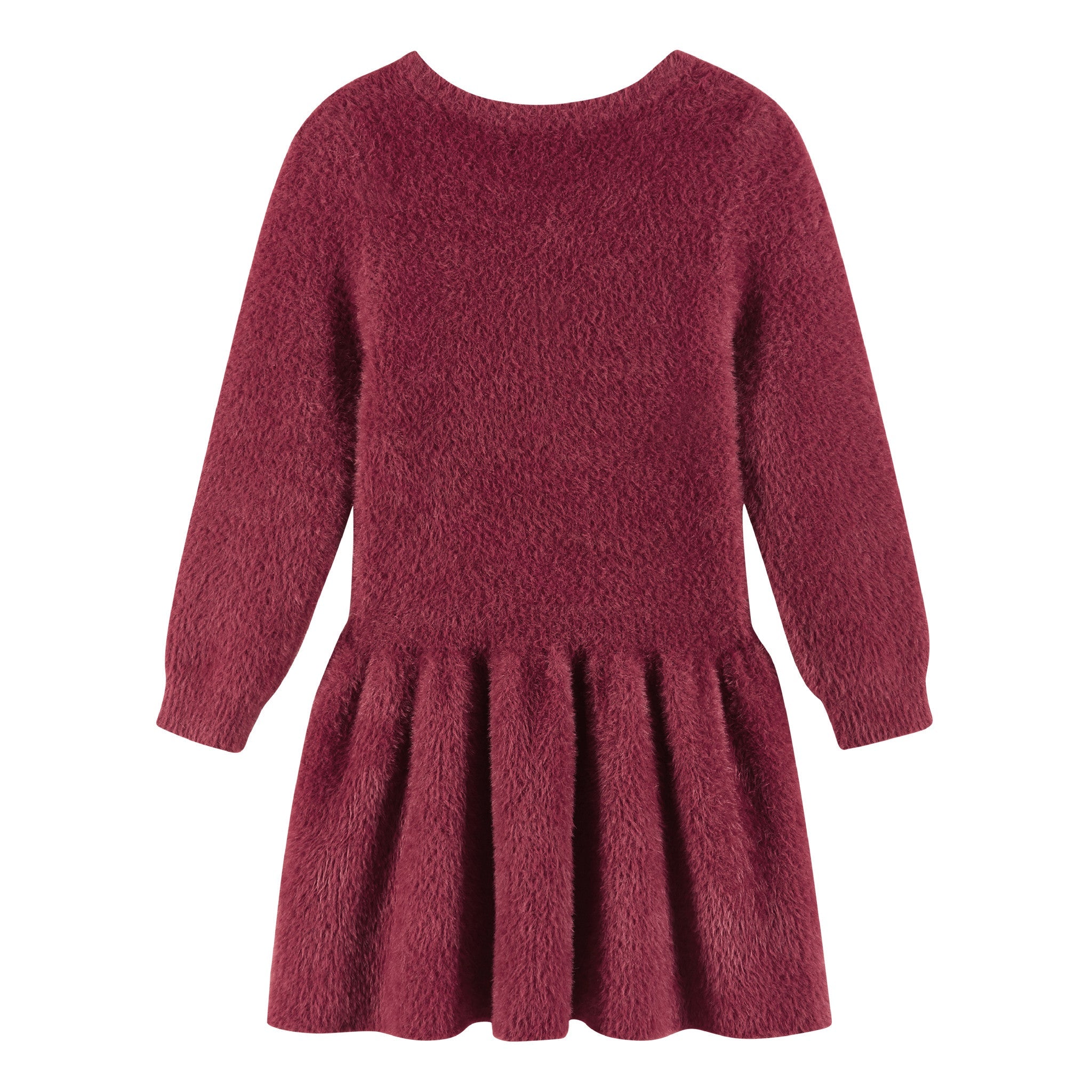 Kids Eyelash Sweater Dress | Red Bow