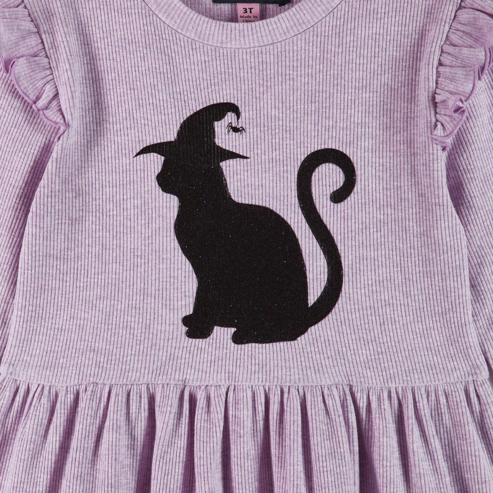 Kids Purple Jersey Dress | Black Cat