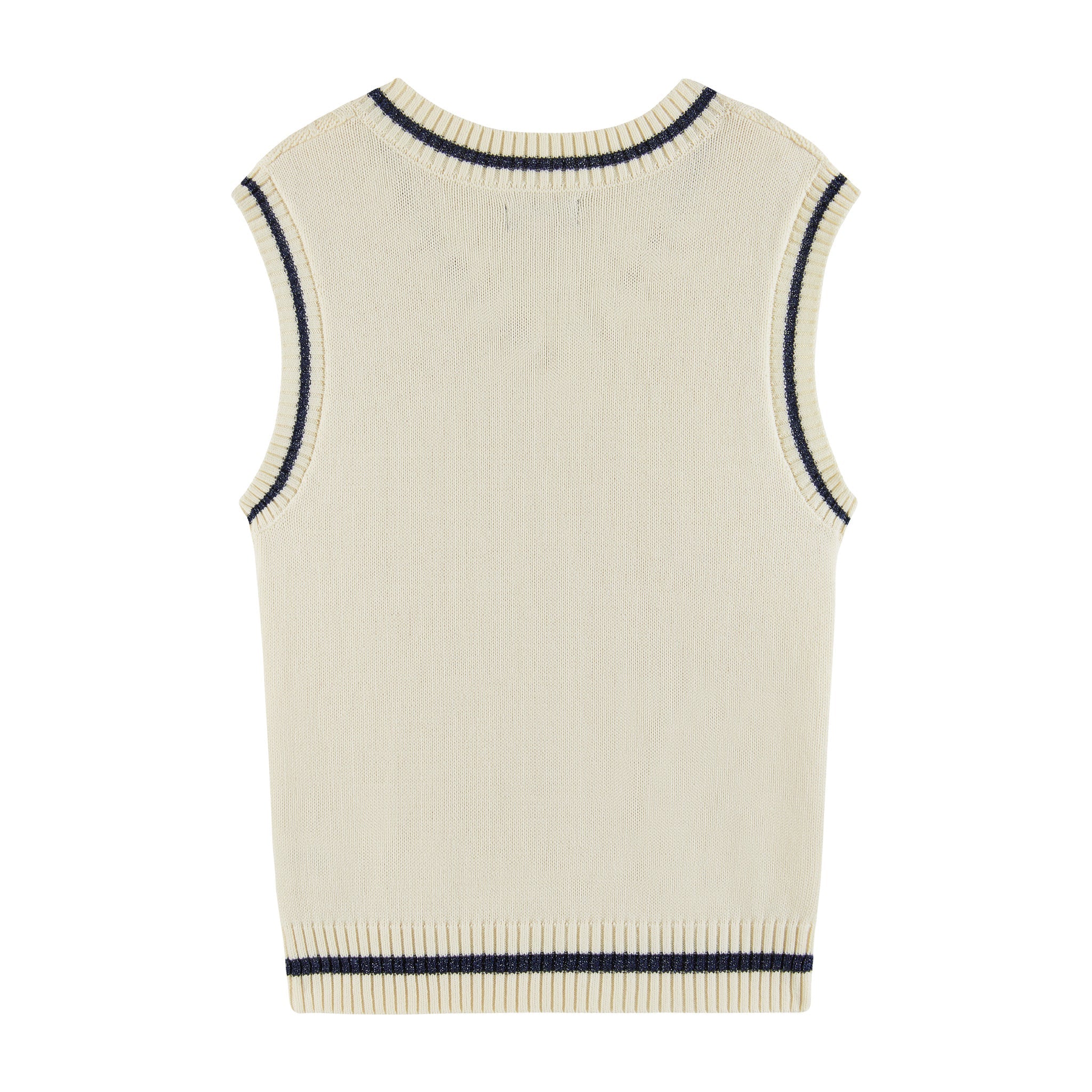 Kids (7-14) Oversized Cable Knit Sweater Vest | Cream