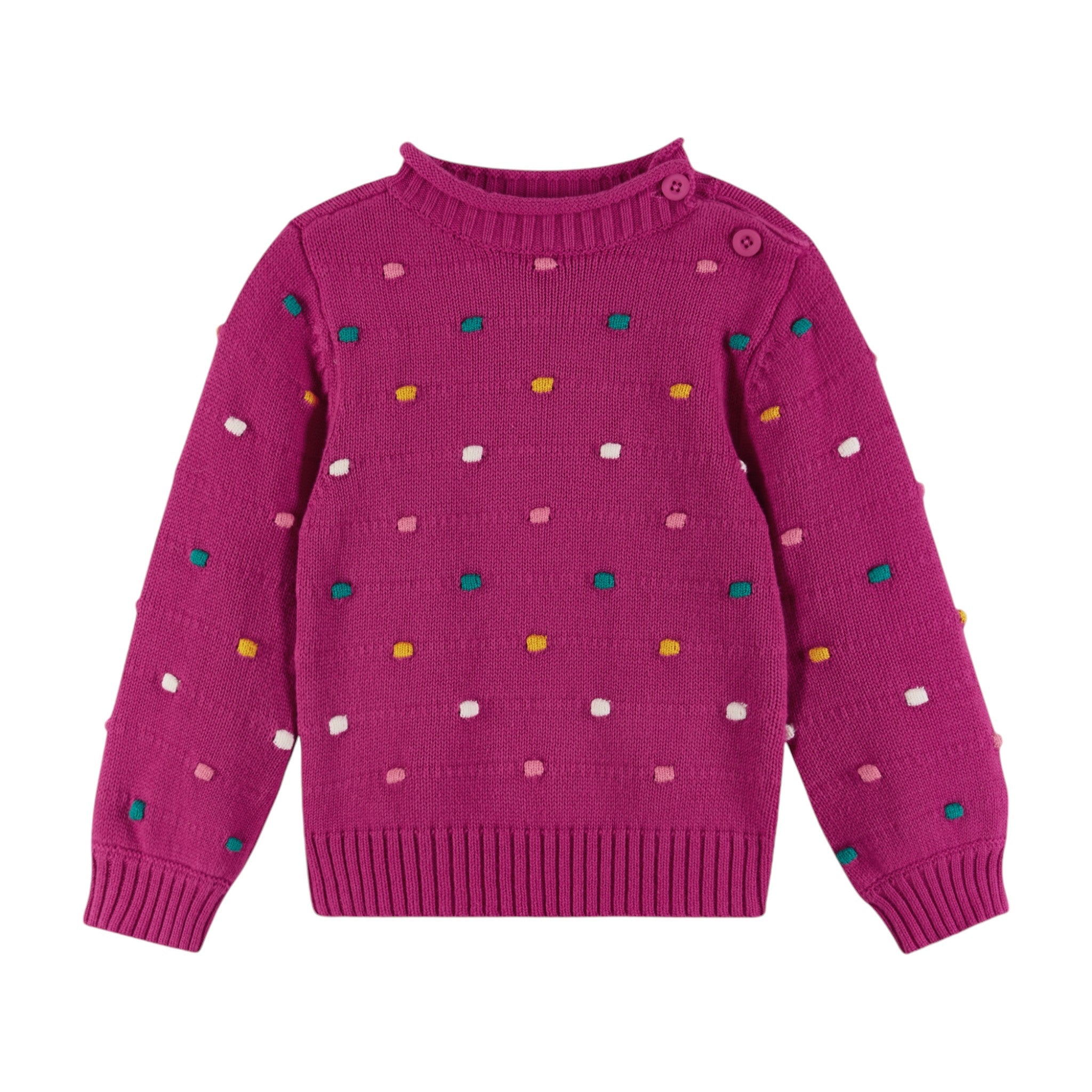 Infant (3-24m) Two-piece 3-d Bobbles Sweater & Ribbed Legging Set | Fuchsia