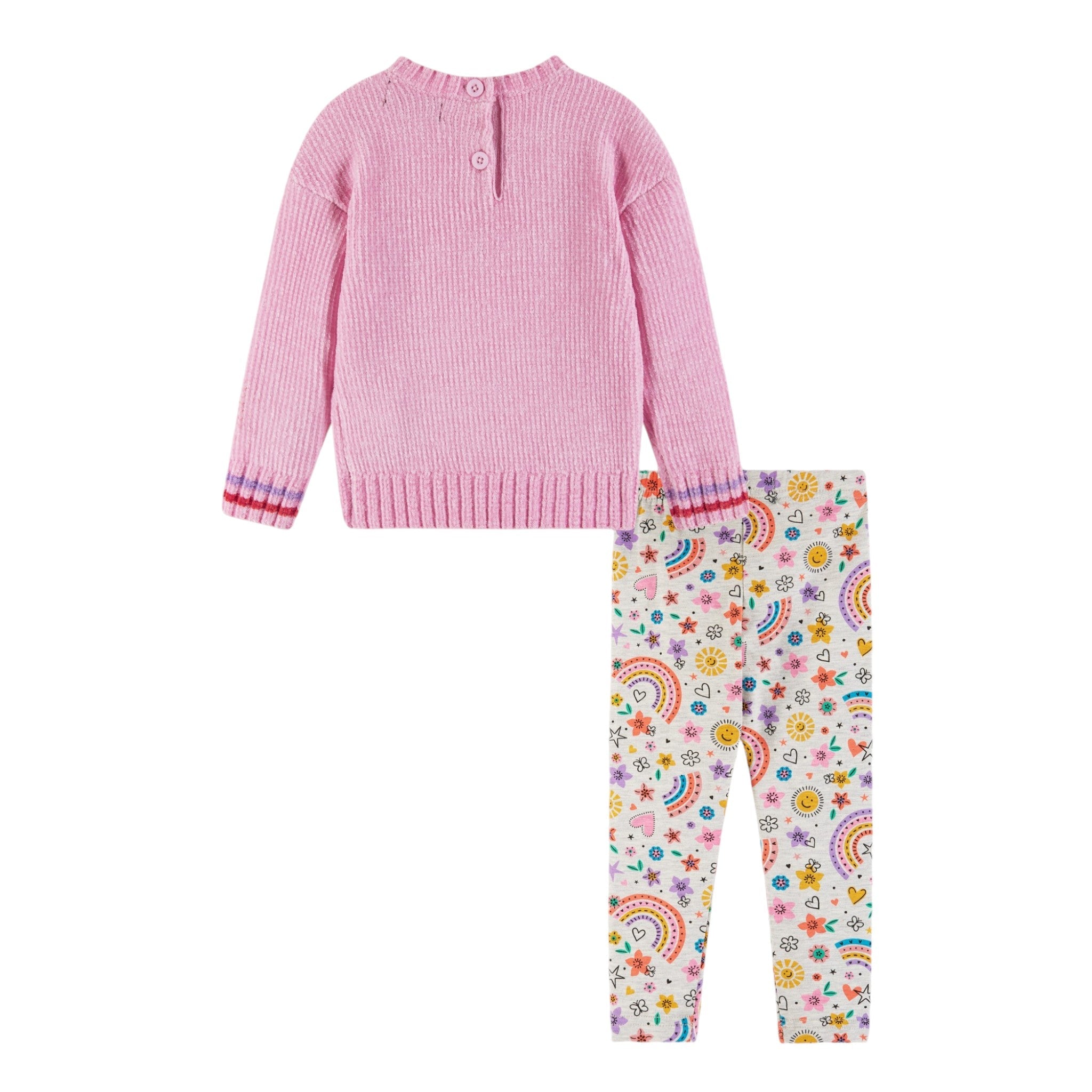 Infant 2-piece Chenille Sweater & Printed Legging Set | Multicolor Joy Vibes