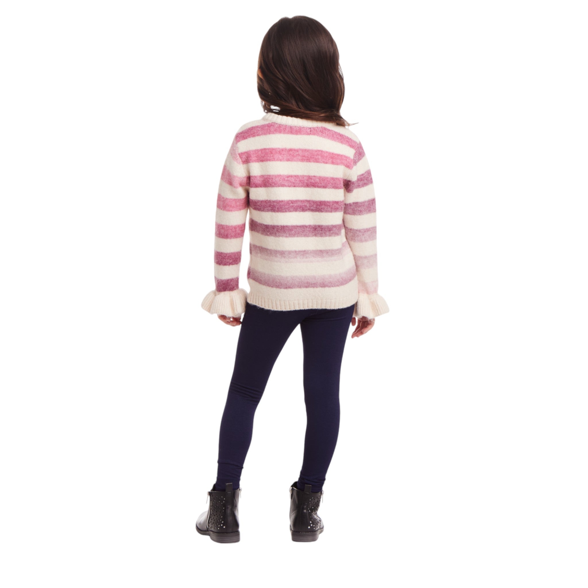 Kids Striped Oatmeal Sweater & Legging Set | Purple Ombre