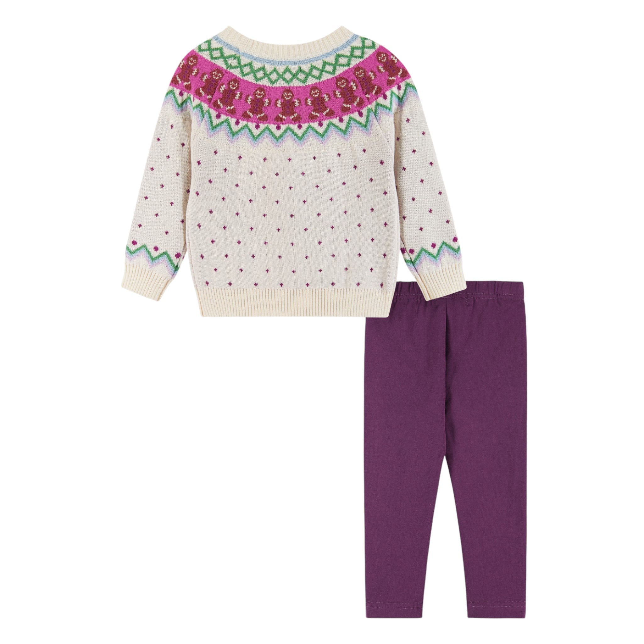 Infant White Fair Isle Sweater & Jegging Set | Gingerbread