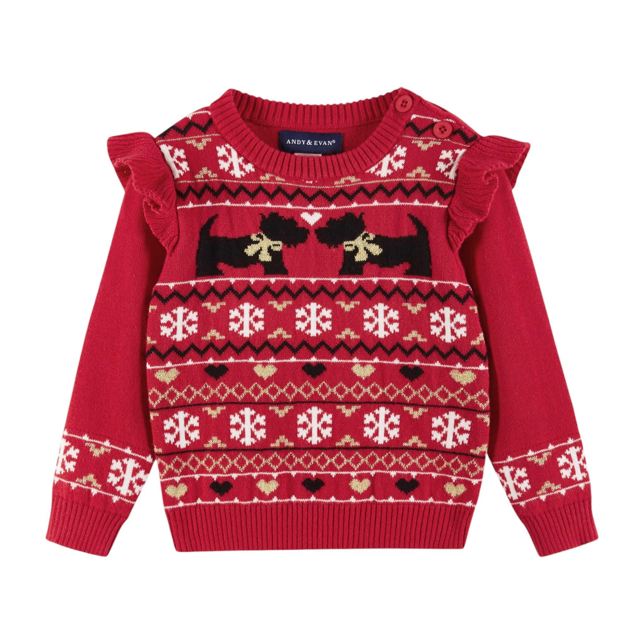 Infant Holiday Sweater And Legging Set | Hearts & Puppies