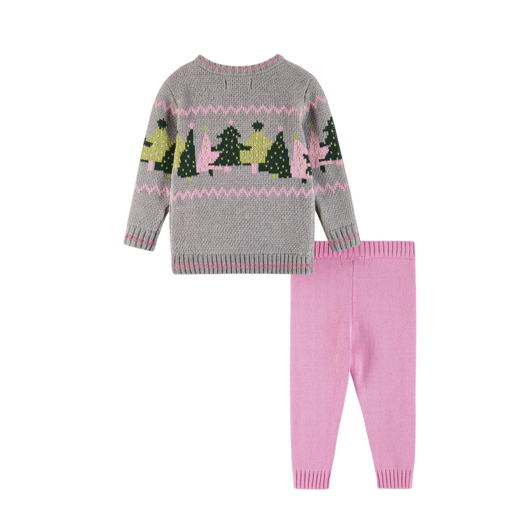 Infant (0-24m) Chenille Sweater & Knit Pant Set | Festive Trees