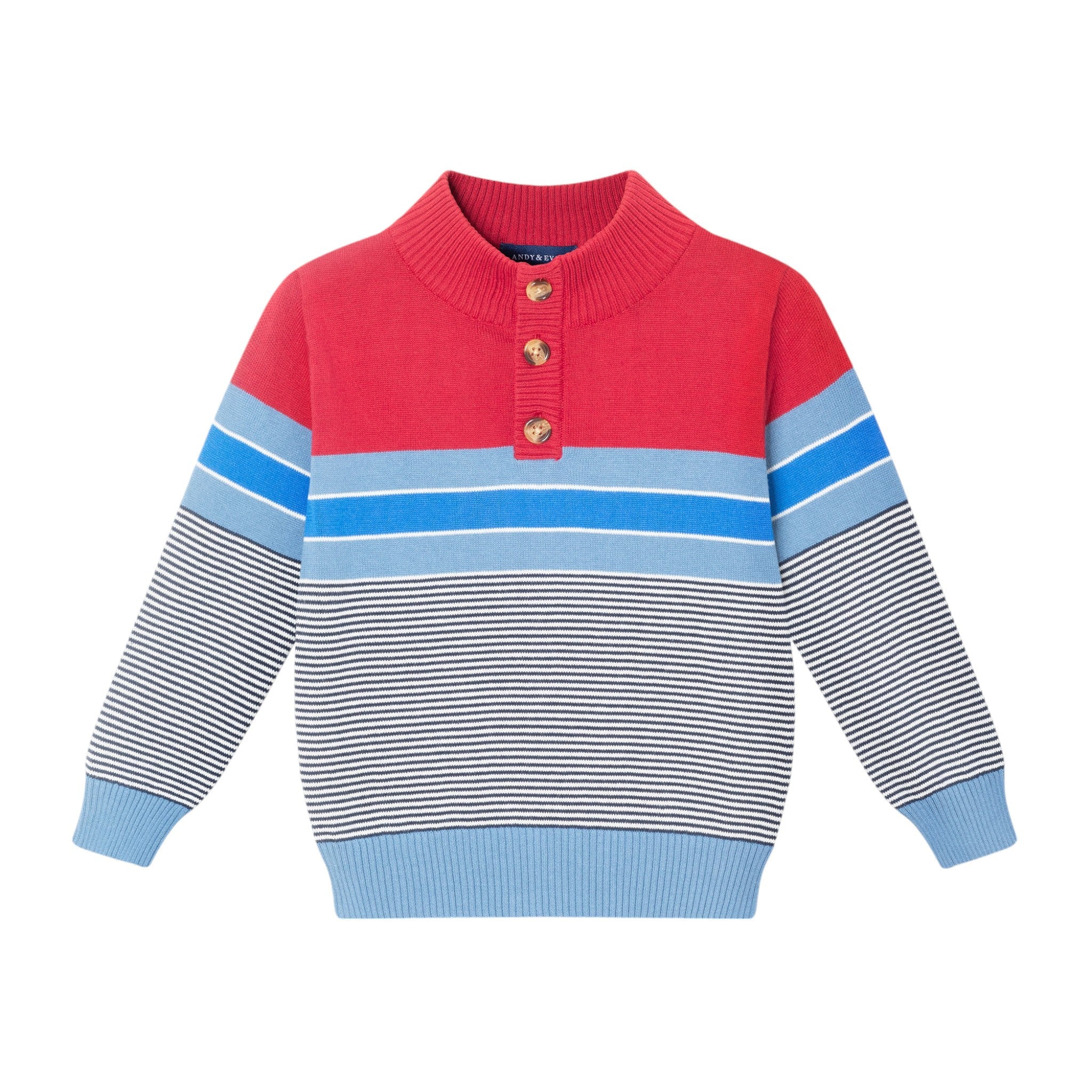 Kids Sweater & Jogger Set | Red Blue Stripes