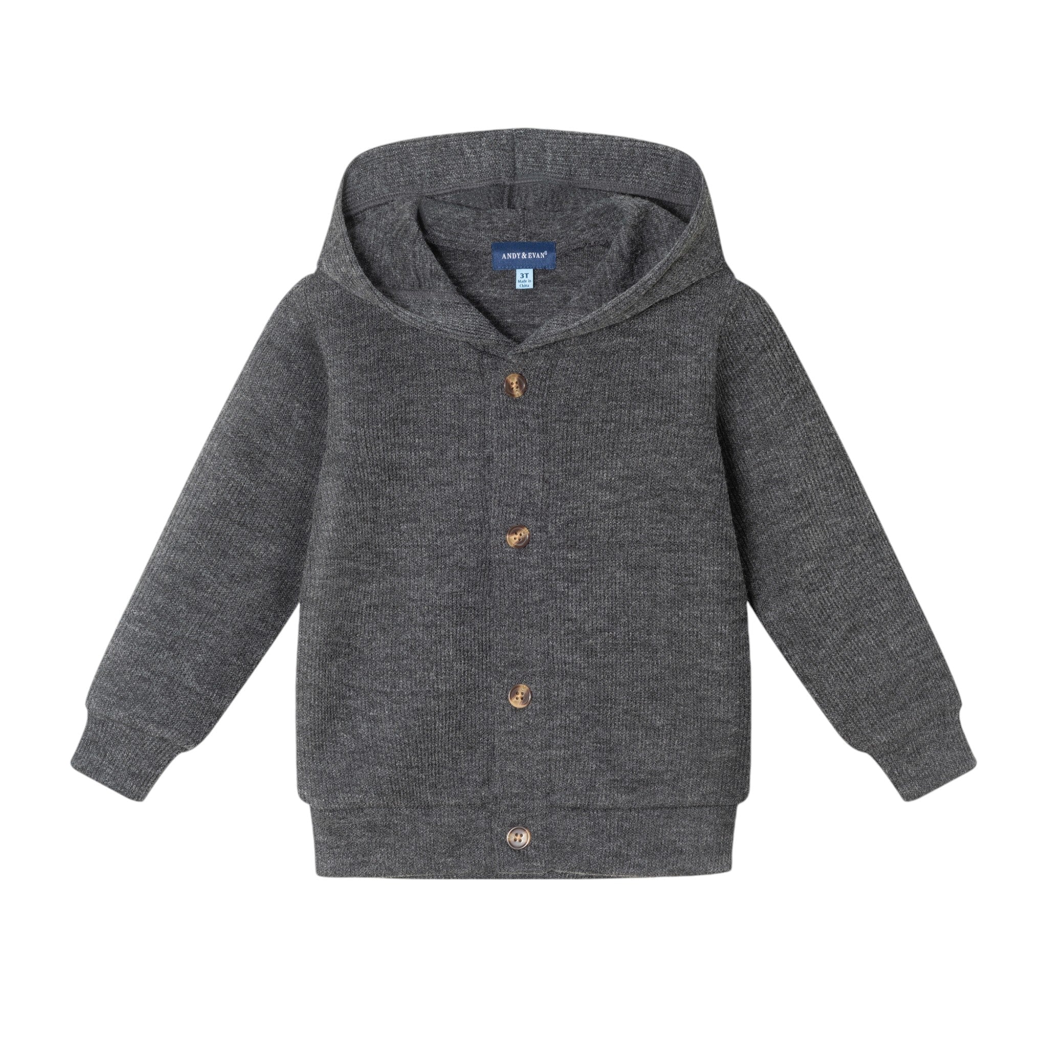 Kids Hooded Cardigan & Cord Set | Dark Grey