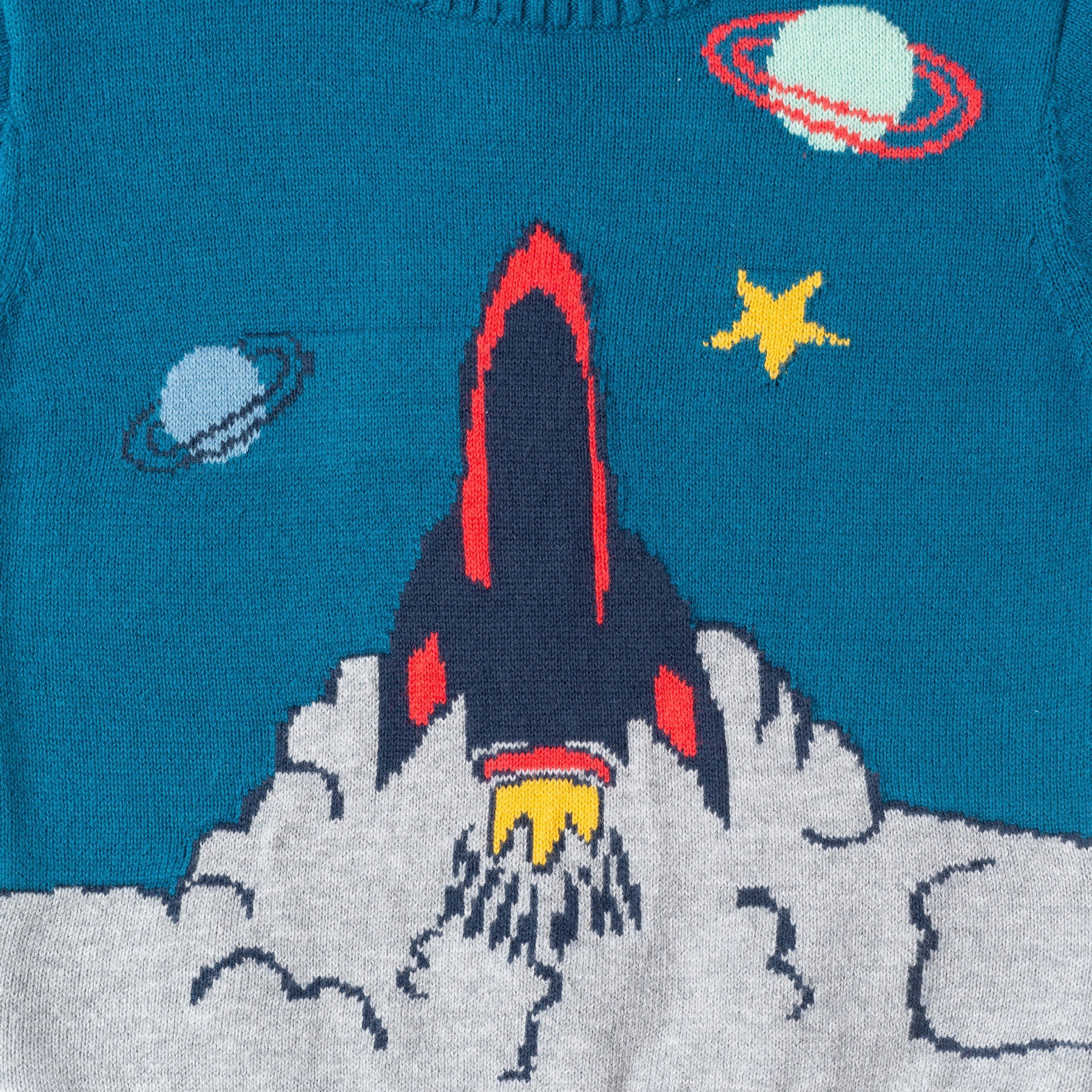 Infant Sweater Set | Teal Spaceship