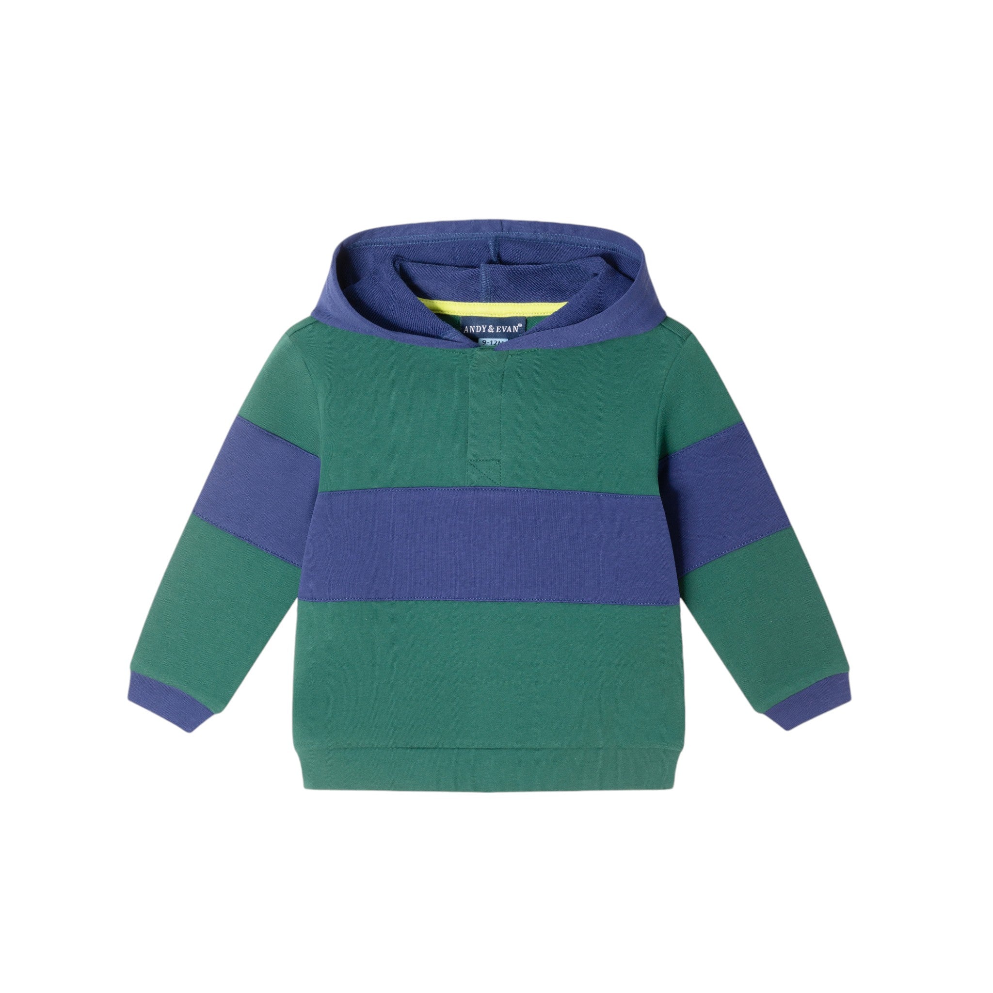 Infant Color Blocked Terry Hoodie & Pant Set | Navy & Green