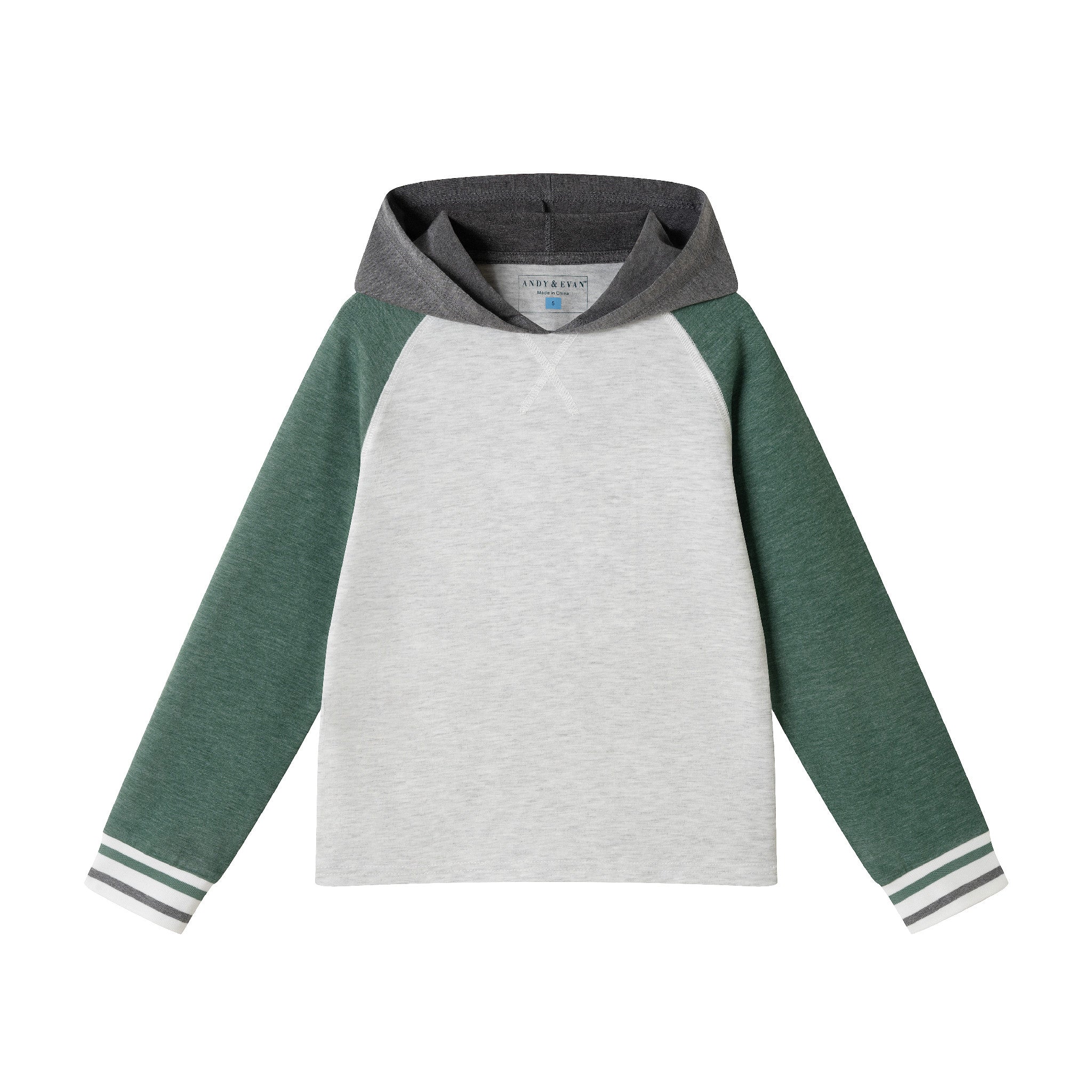 Kids Lightweight Raglan Hoodie Tee | Green