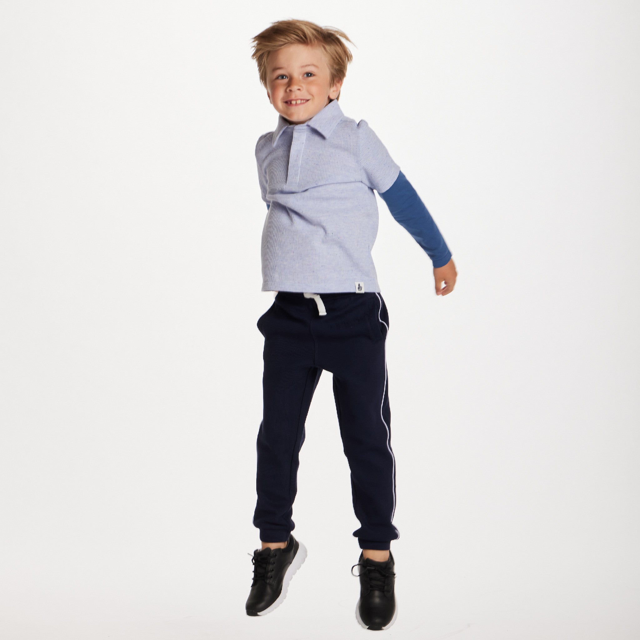 Kids Knit Denim Jogger | Navy