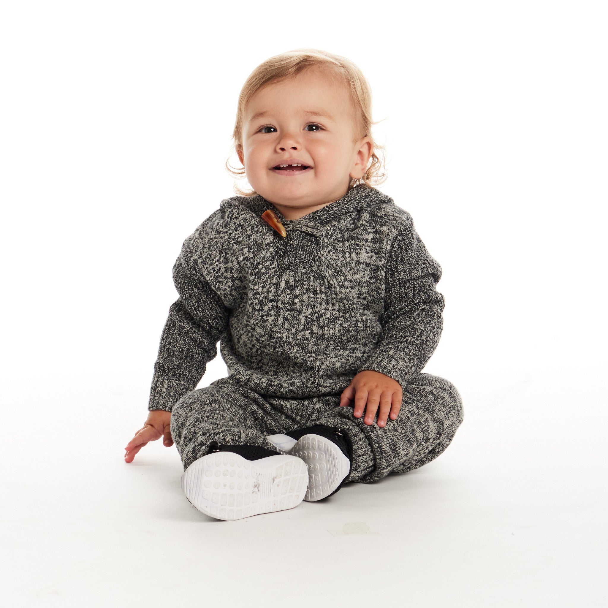 Infant Hooded Toddle Romper | Grey Heather