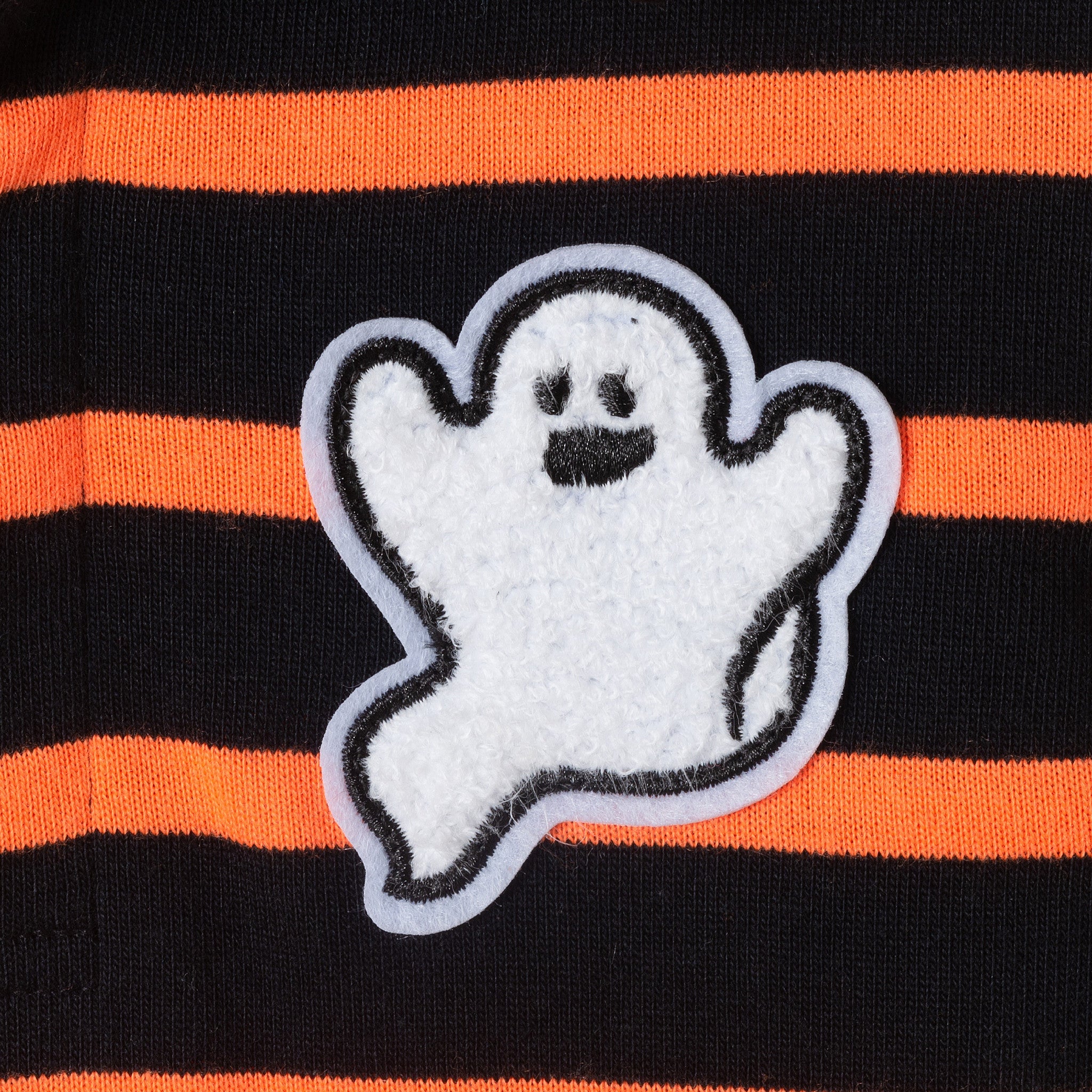 Kids Halloween Rugby Polo | Ghost Patch (black/orange)