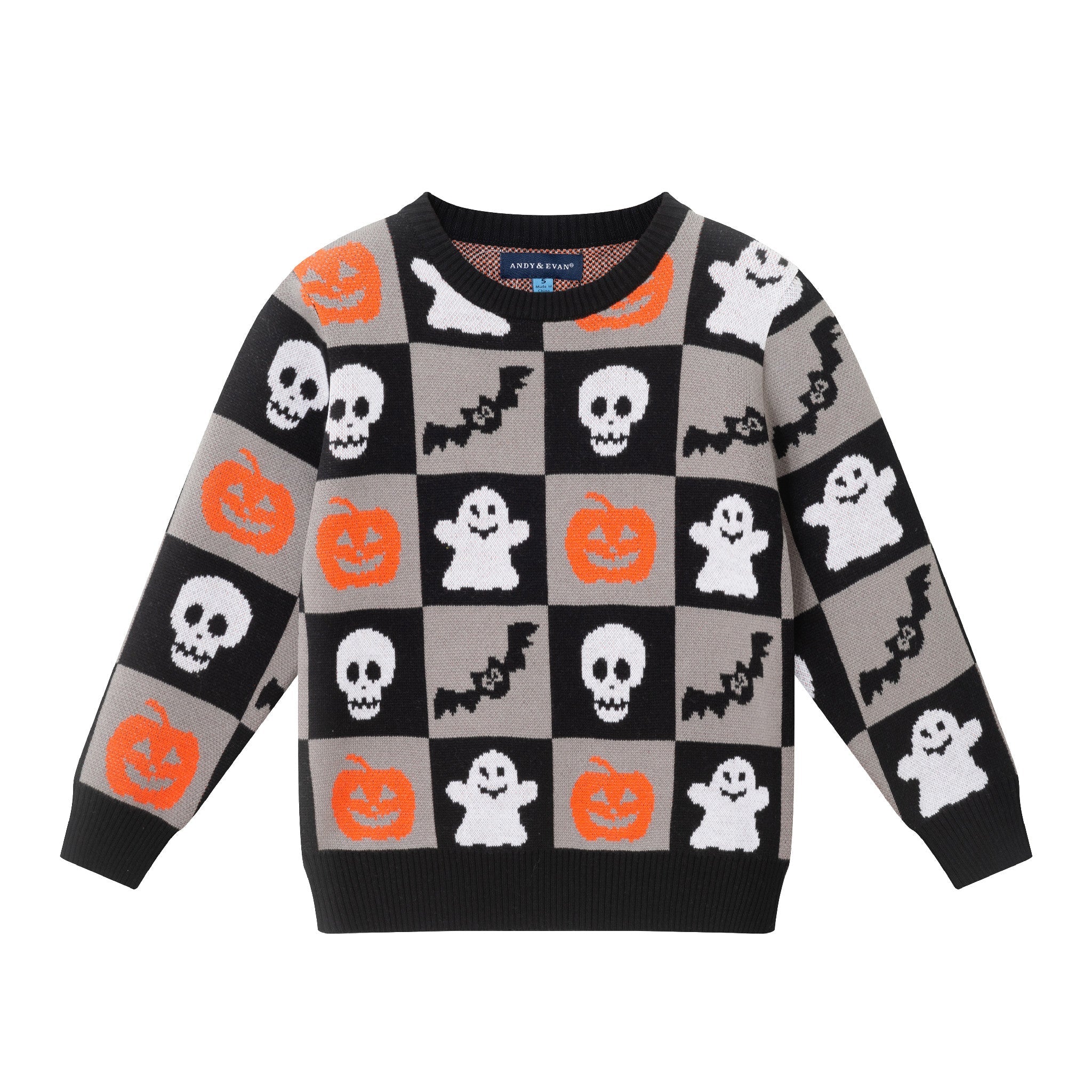 Kids Graphic Sweater | Spooky Sqaures